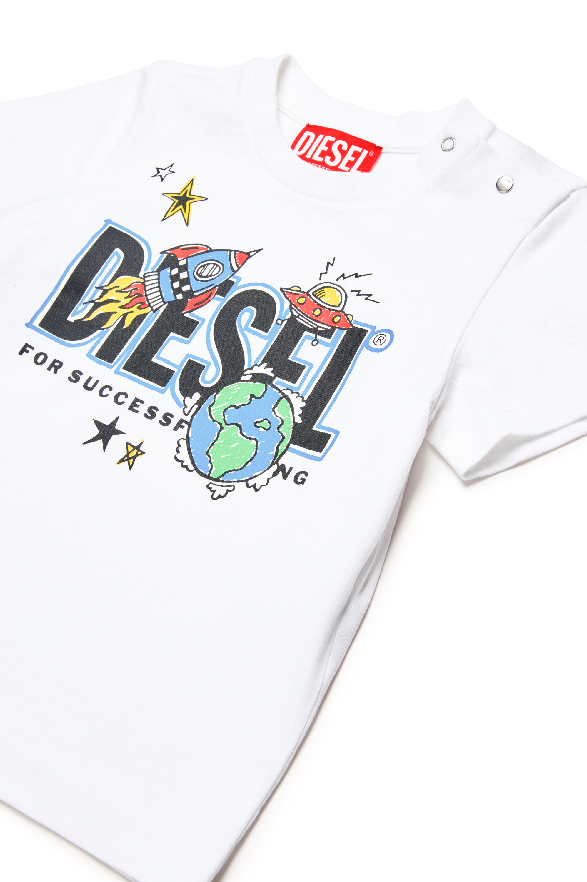 Diesel - TBIMBOB, Man's T-shirt with rocket logo in White - 3