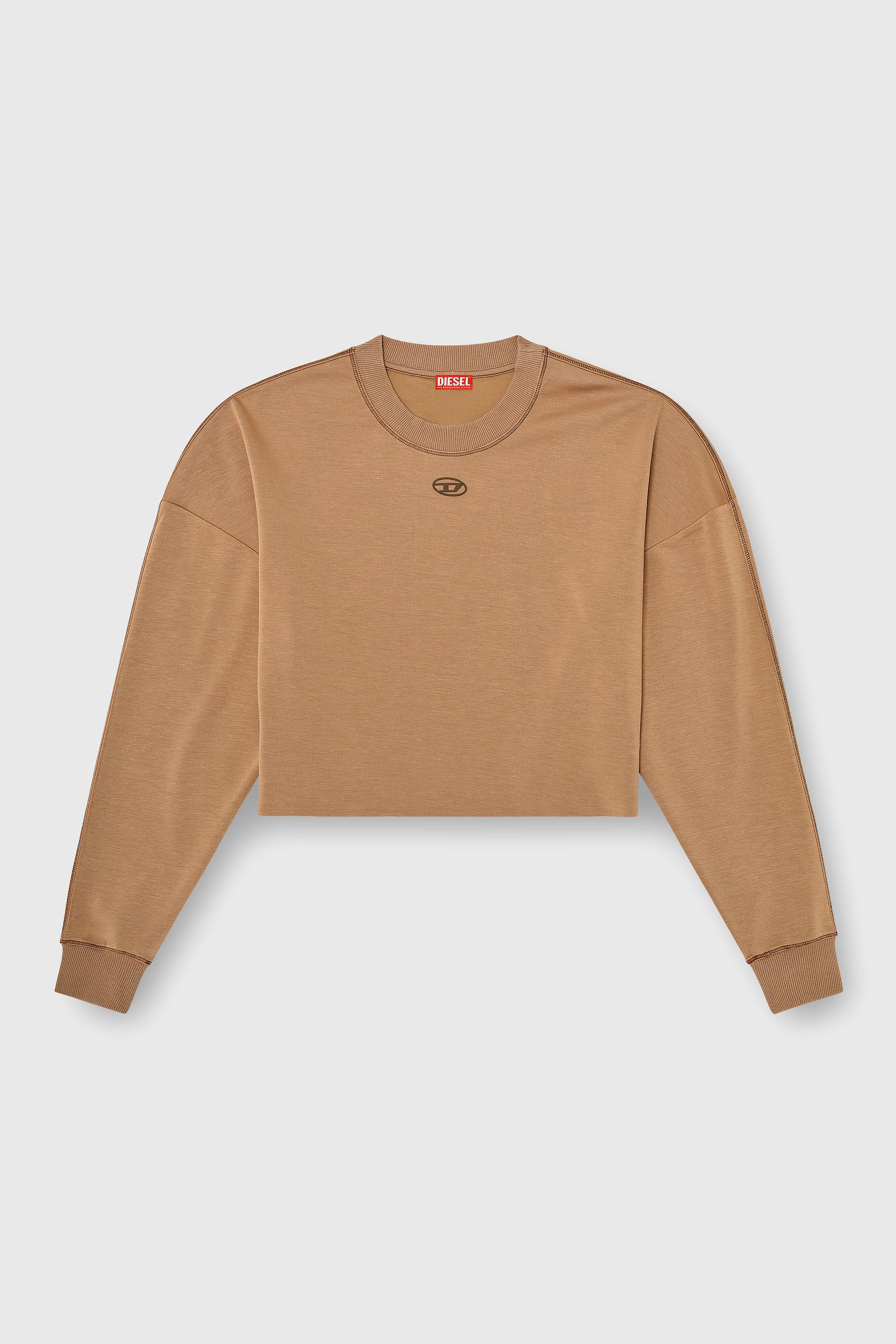 Diesel - BLAKE-UTLT, Woman's Crop top in light stretch scuba in Brown - 2