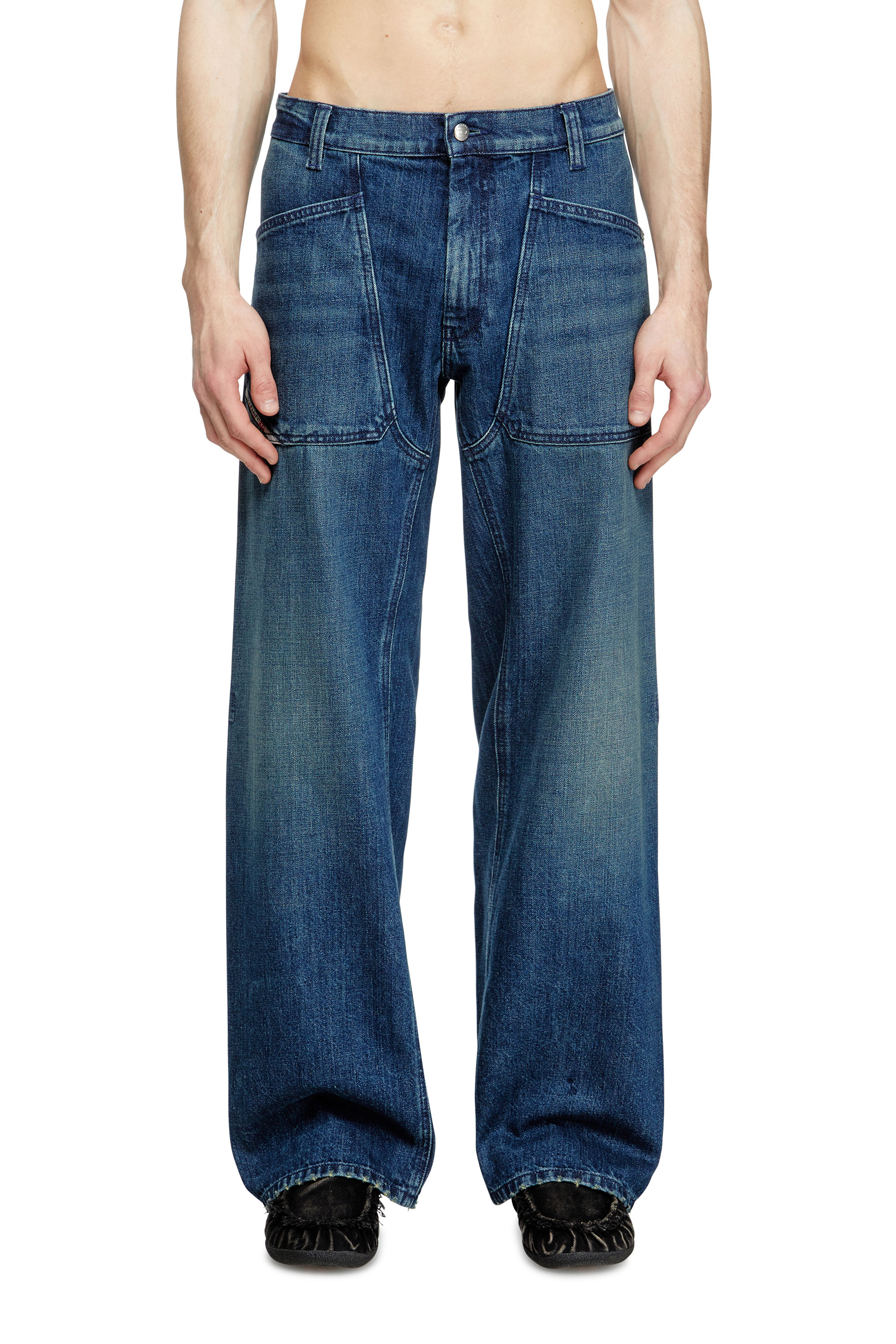 Relaxed Jeans D-Zeta 0DBDS, Dark Blue Diesel - Man's Relaxed Jeans D-Zeta 0DBDS, Dark Blue - 3