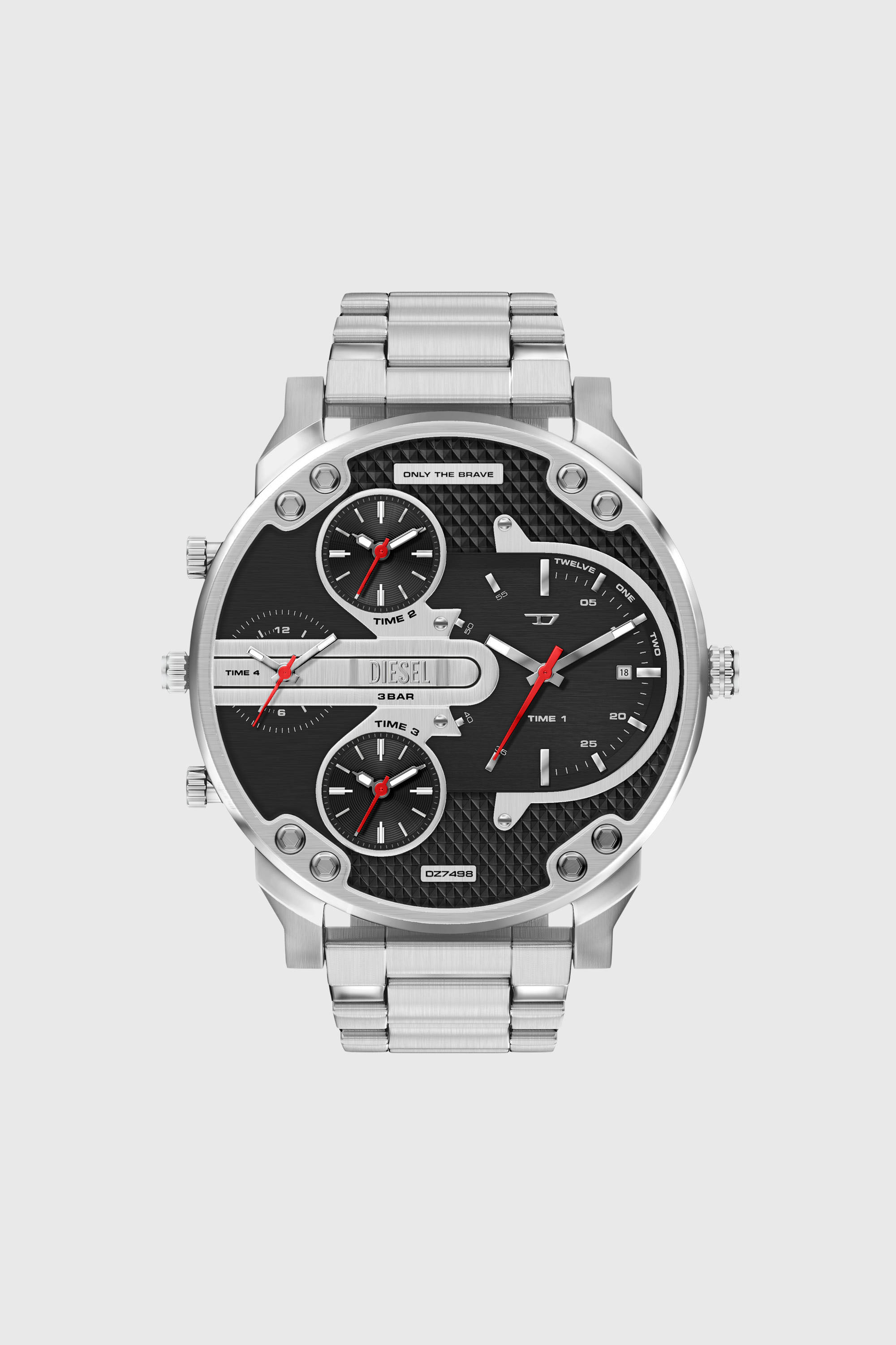 Mr. Daddy Slim date stainless steel watch
