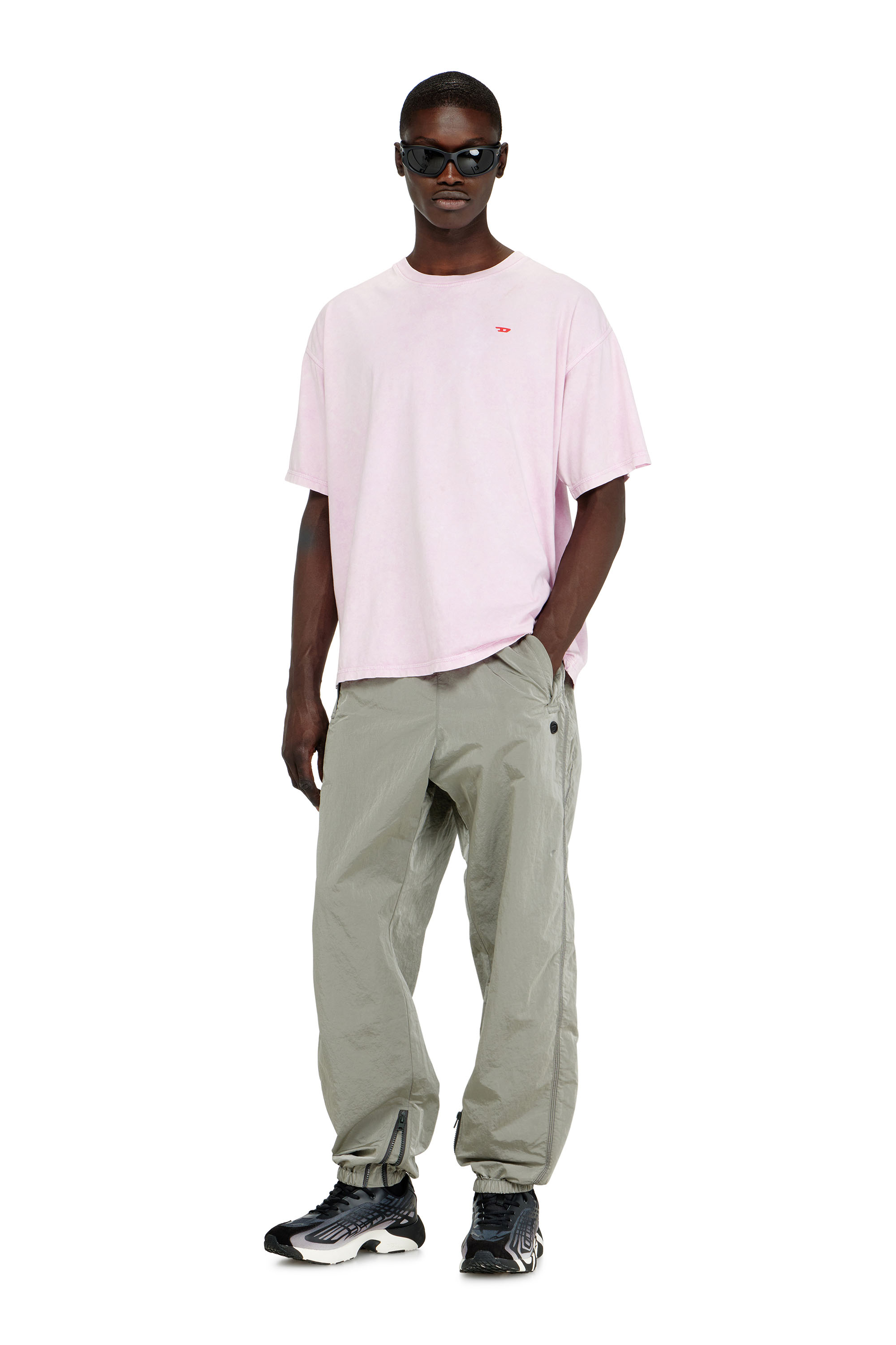 Diesel - T-BOXT-AA14, Man's Cotton T-shirt with treated effect in Pink - 1