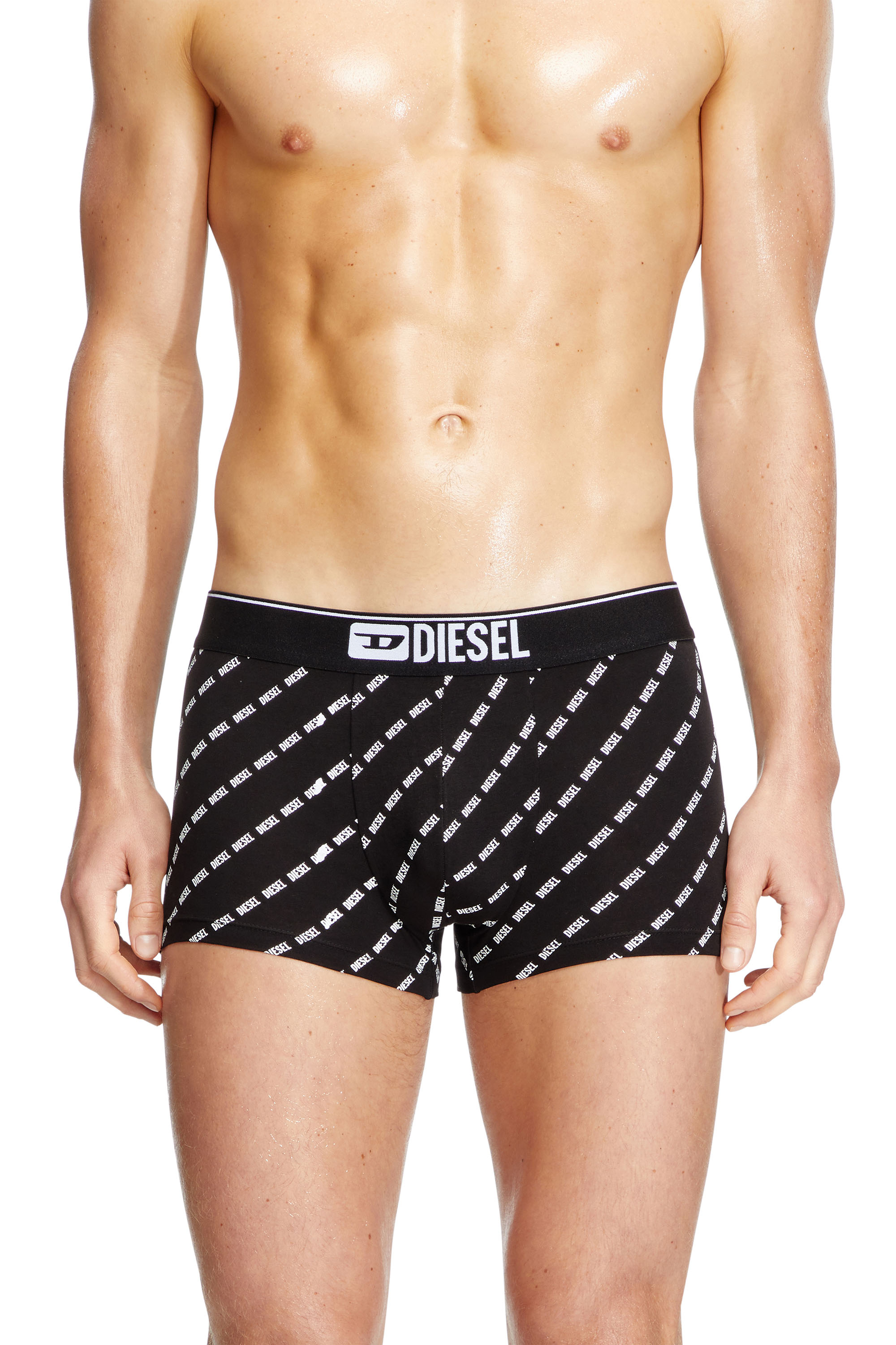 Diesel - DAMIEN-THREEPACK, Man's Three-pack boxer briefs with diagonal logo in Black - 3