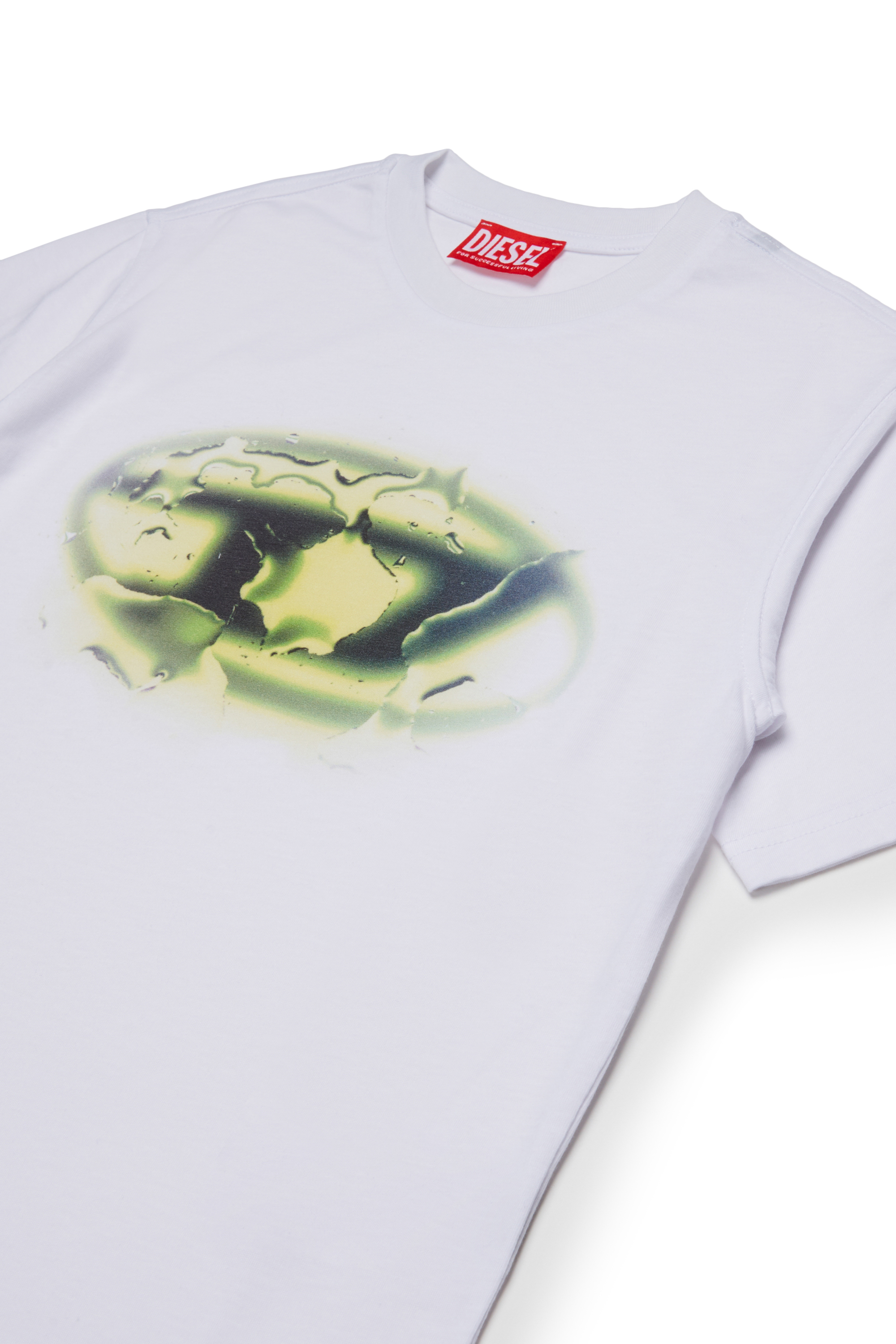 Diesel - TBOXTK3 OVER, Man's Cotton graphic print T-shirt in White - 3