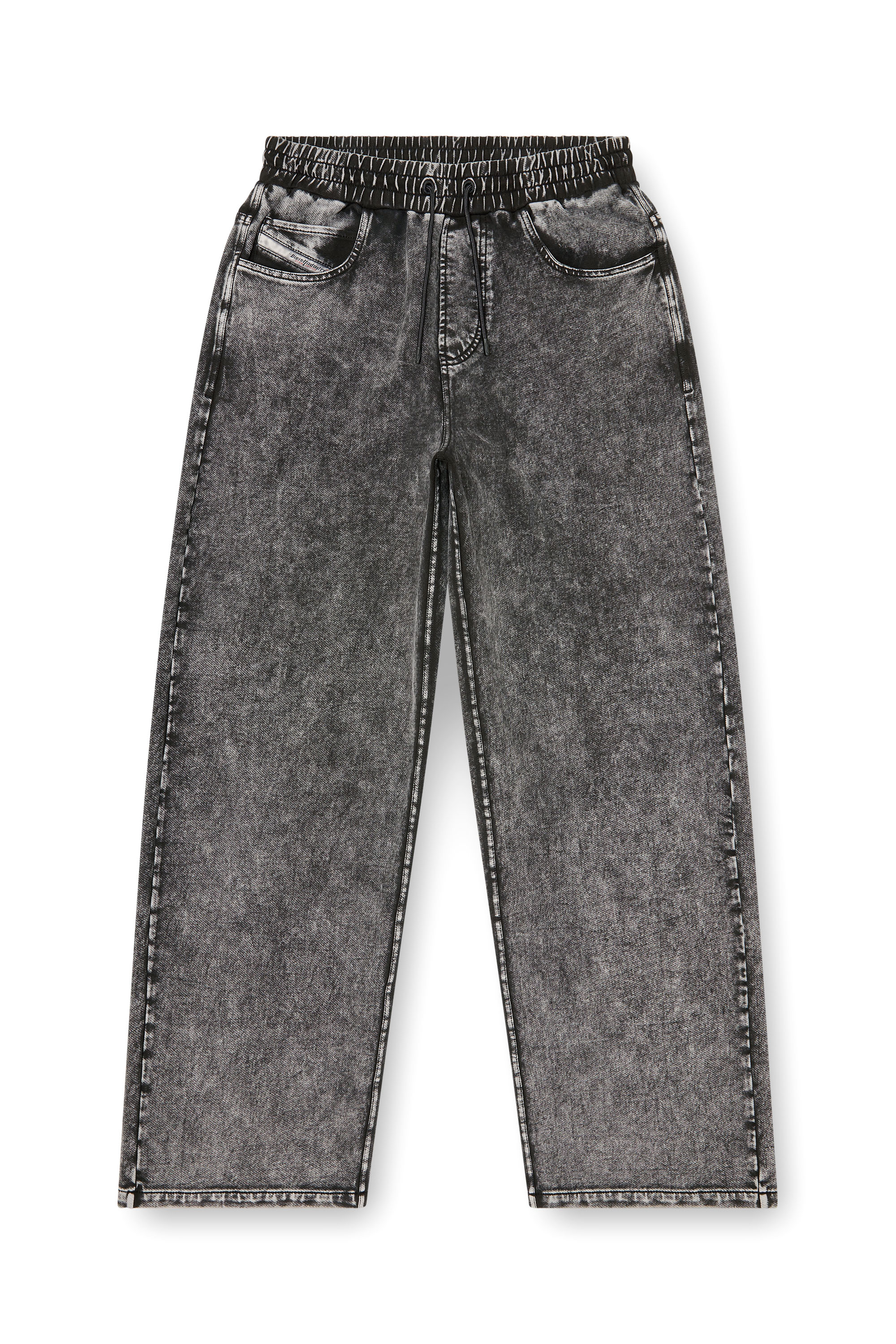 Diesel - P-STUK, Man's Sweatpants with denim effect in Grey - 2