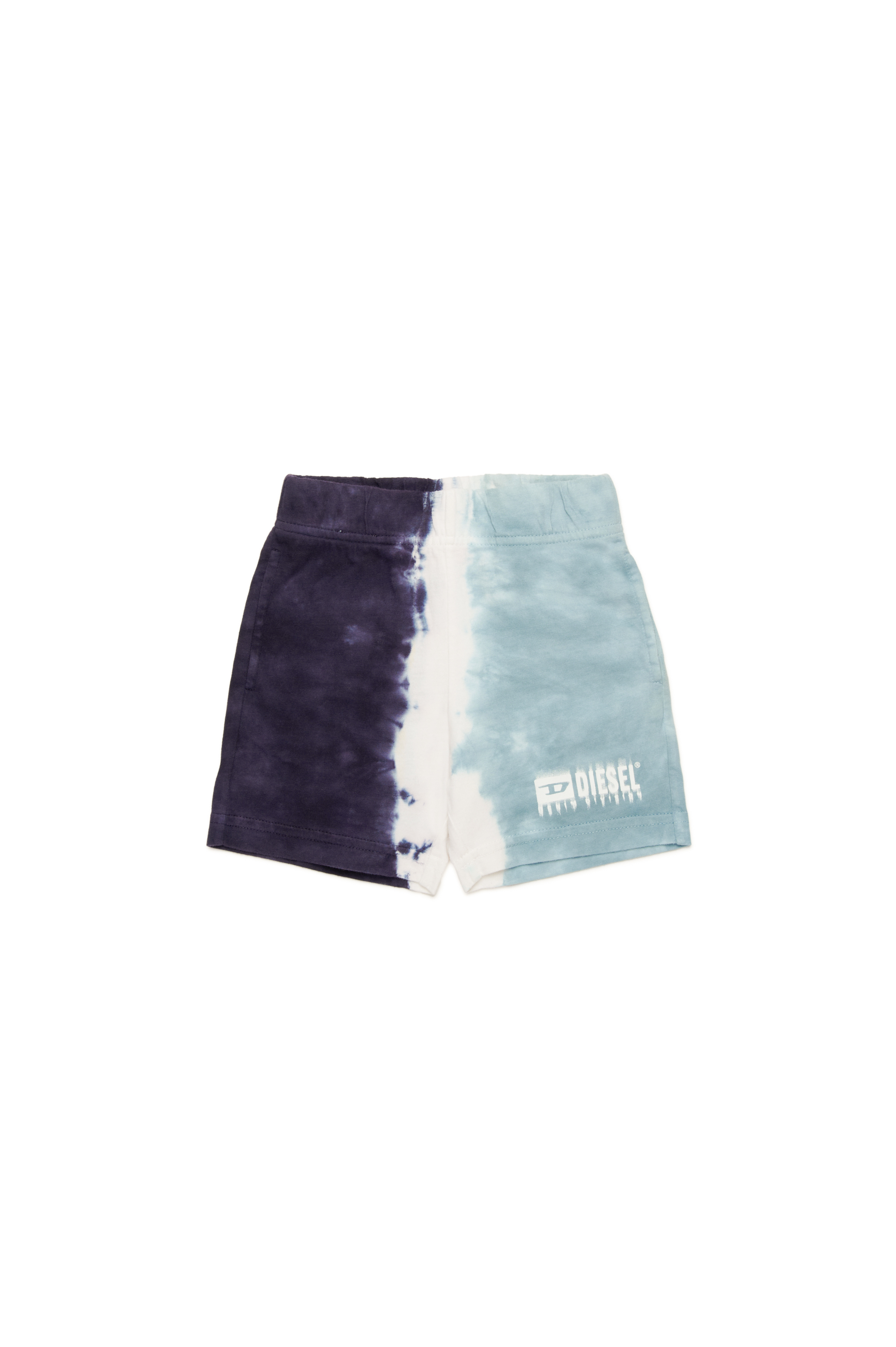 Diesel - PKITEB, Man's Dip-dyed sweat shorts with dégradé logo in Blue - 1