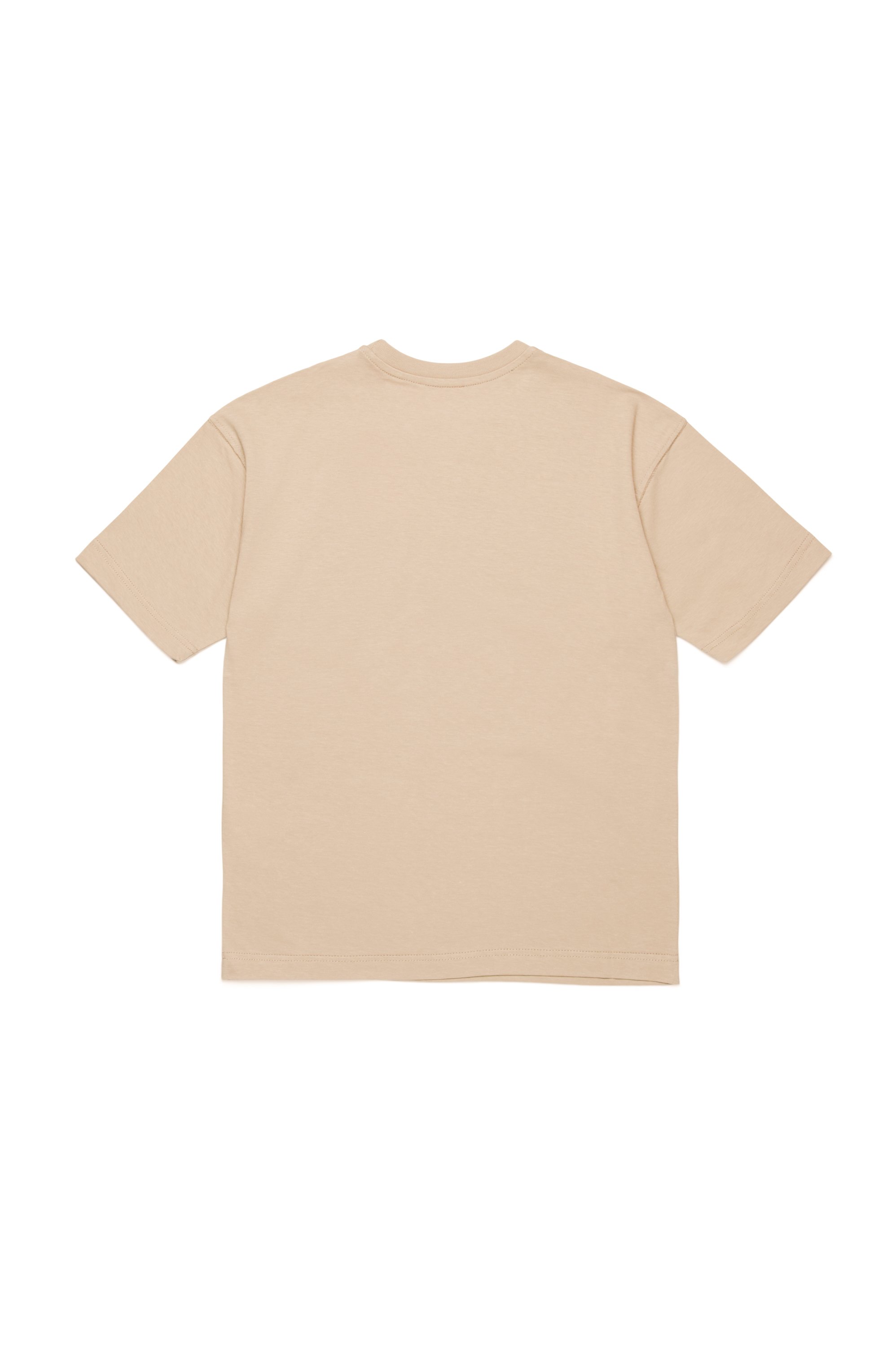 Diesel - TMARCUS OVER, Man's T-shirt with metallic Oval D in Light Brown - 2