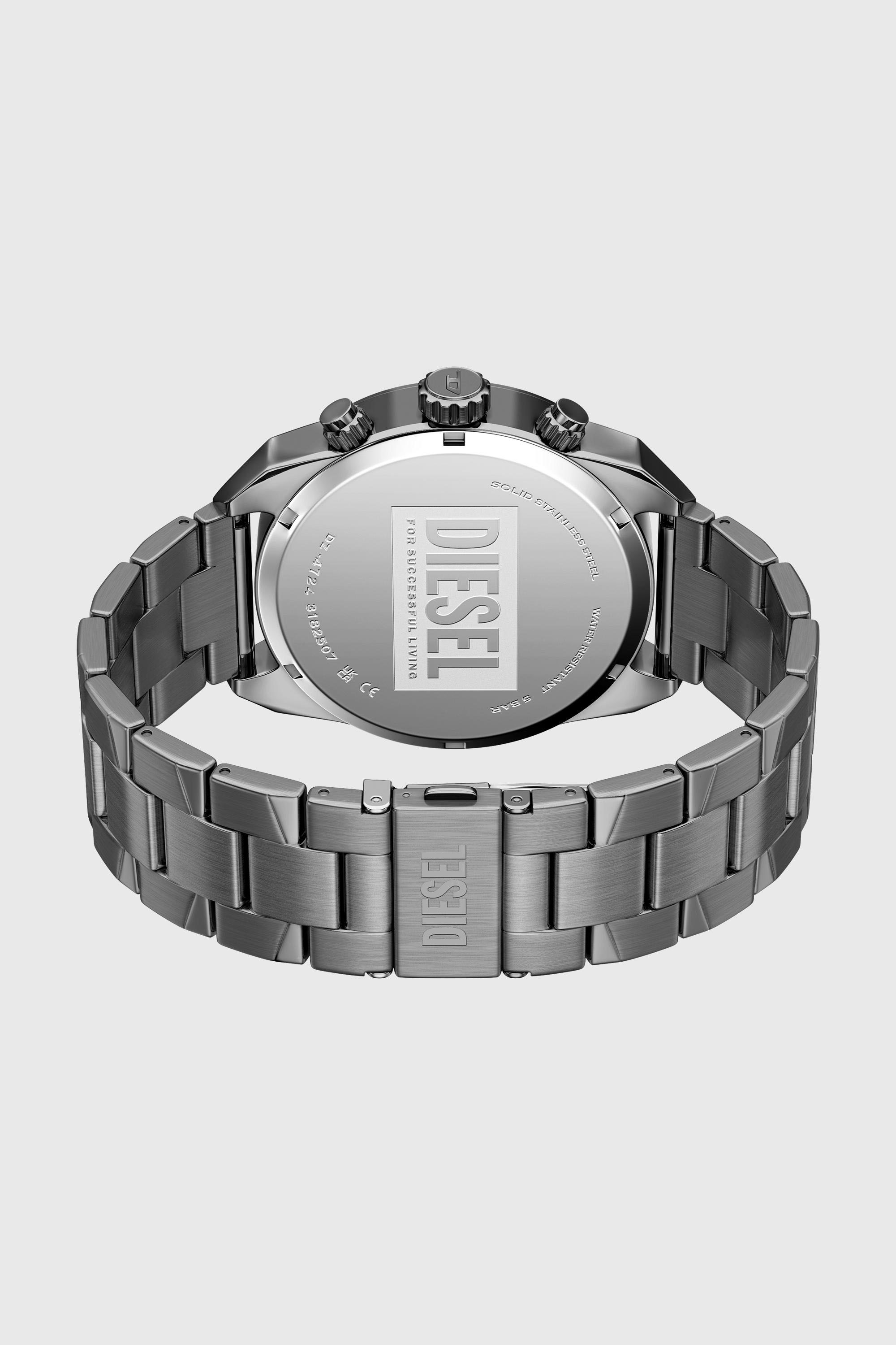 Diesel - DZ4724 WATCH, Man's Spiked gunmetal stainless steel watch in Dark grey - 8