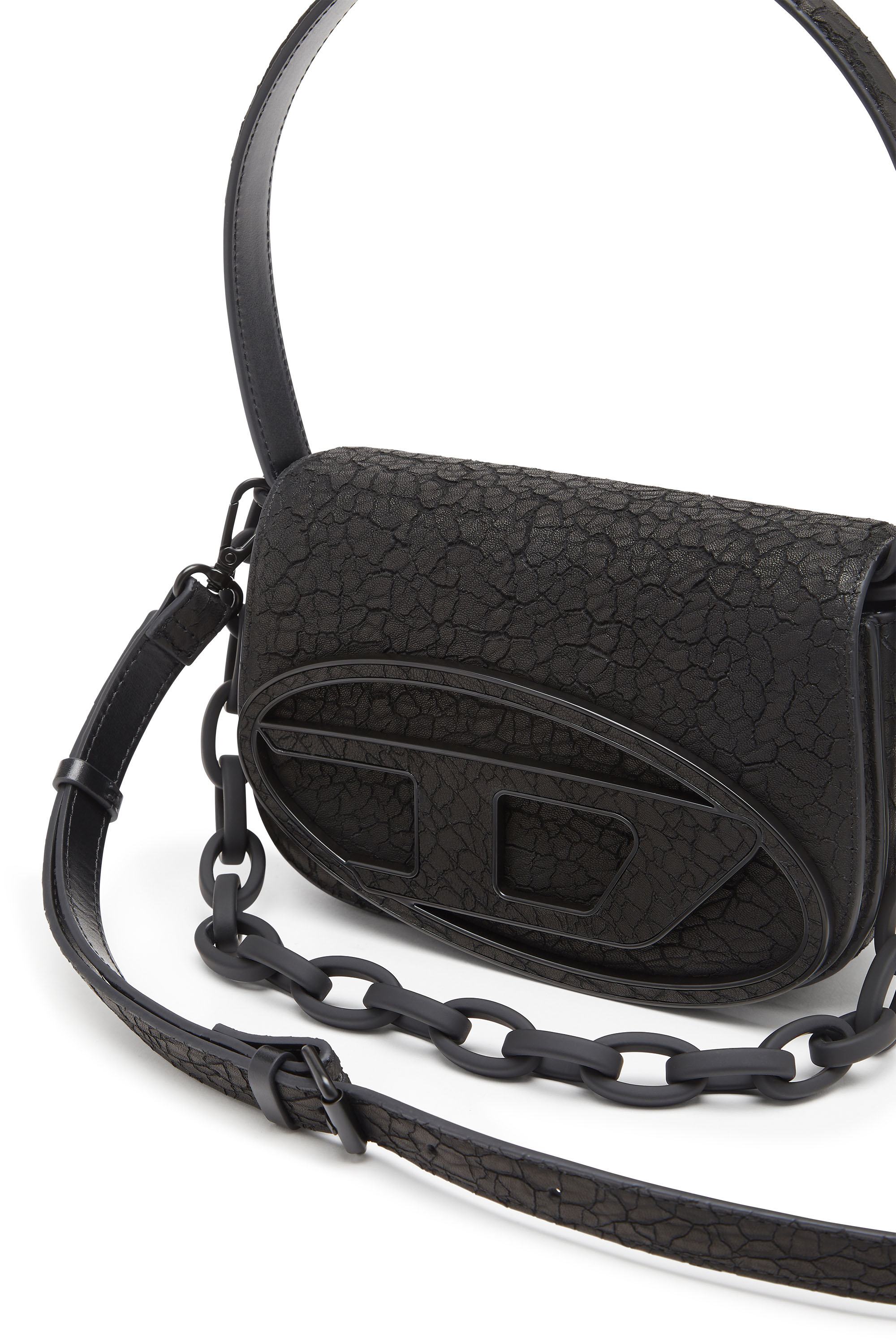 Diesel - 1DR, Woman's 1DR-Iconica borsa a spalla in pelle arida in Black - 5