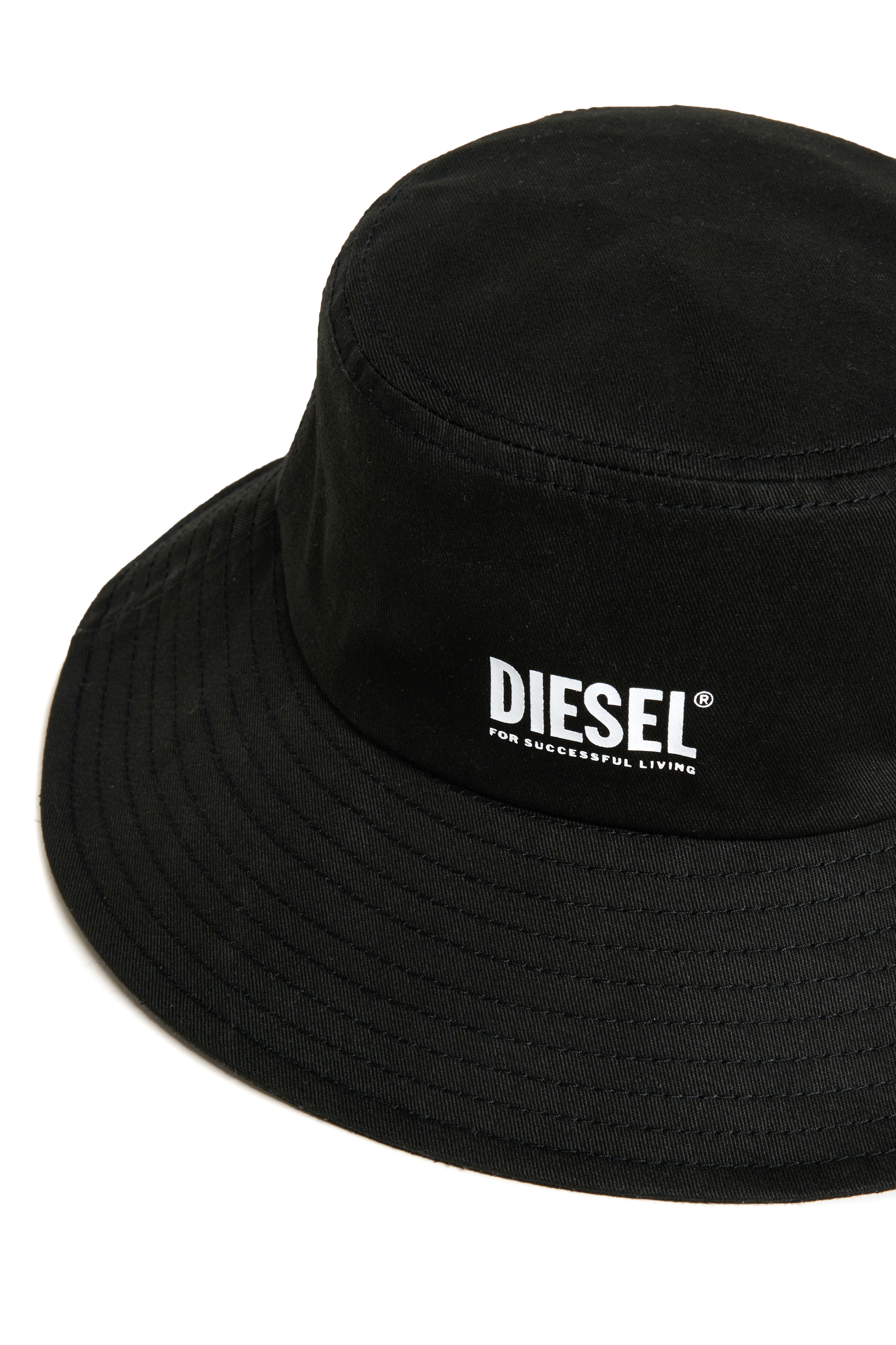 Diesel - FCURTY, Woman's Bucket hat in cotton with wide brim in Black - 3