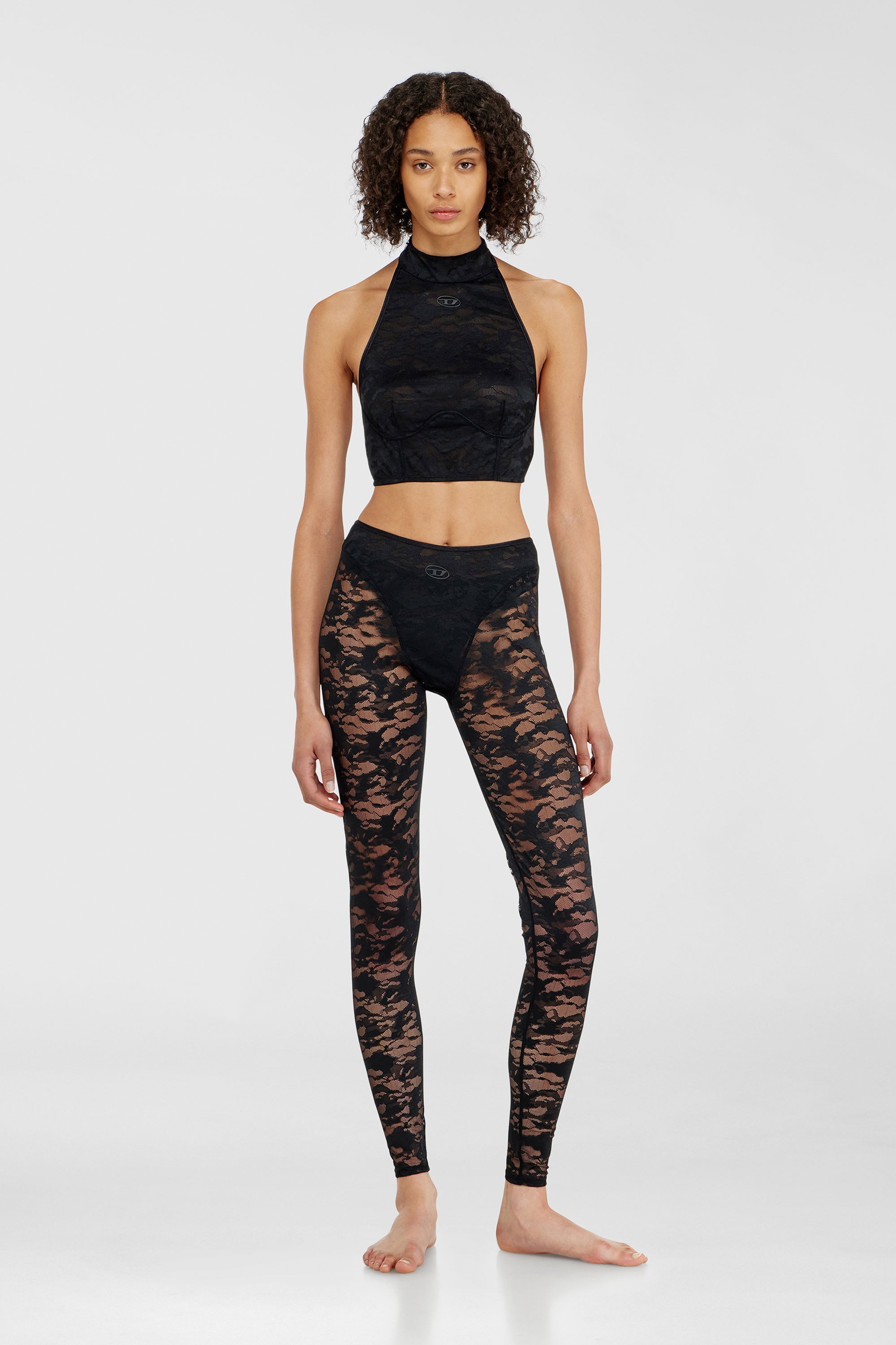 Lace bralette with halter neck