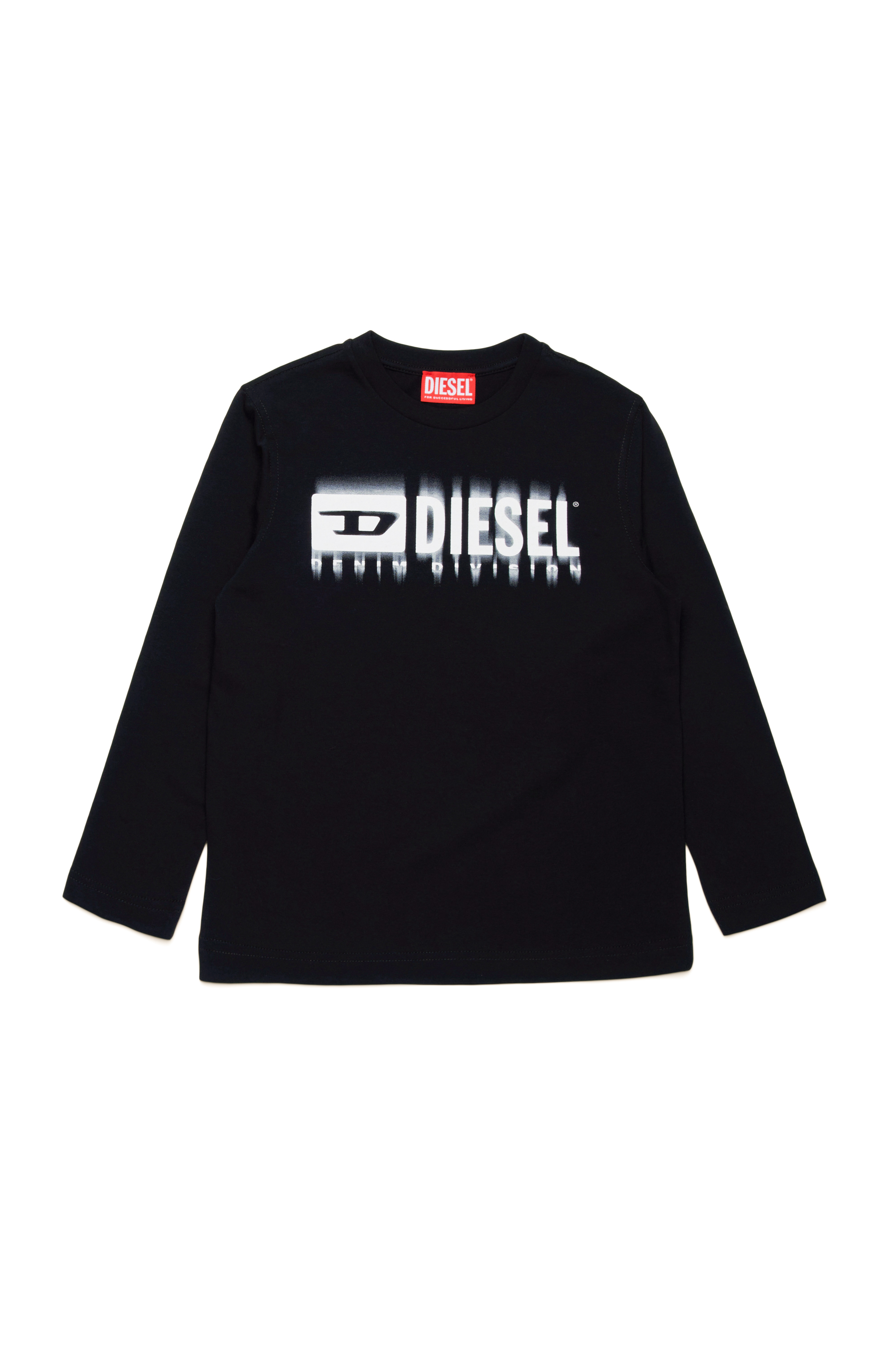 Diesel - TDIEGORL6LS, Man's Long sleeved T-shirt with smudged logo in Black - 1