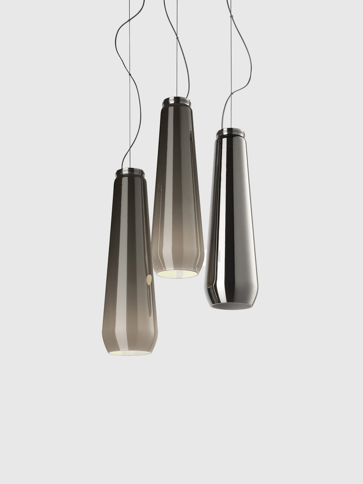 Diesel - GLAS DROP, Unisex's Suspended lighting in blown glass in Grey - 1