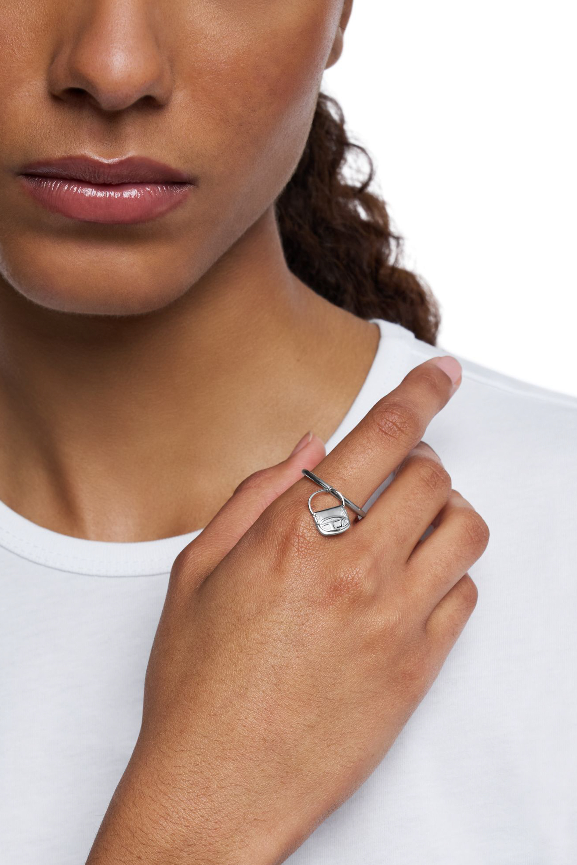 Diesel - DX1619040 JEWELLERY, Unisex's Stainless steel 1dr bag charm ring in Silver - 3