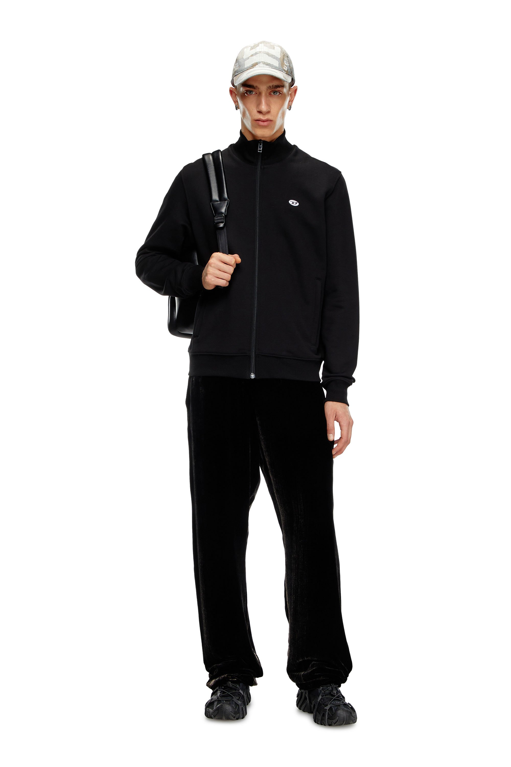 Diesel - S-LOCK-DOVAL-PJ, Man Track jacket with Oval D patch in Black - Image 2