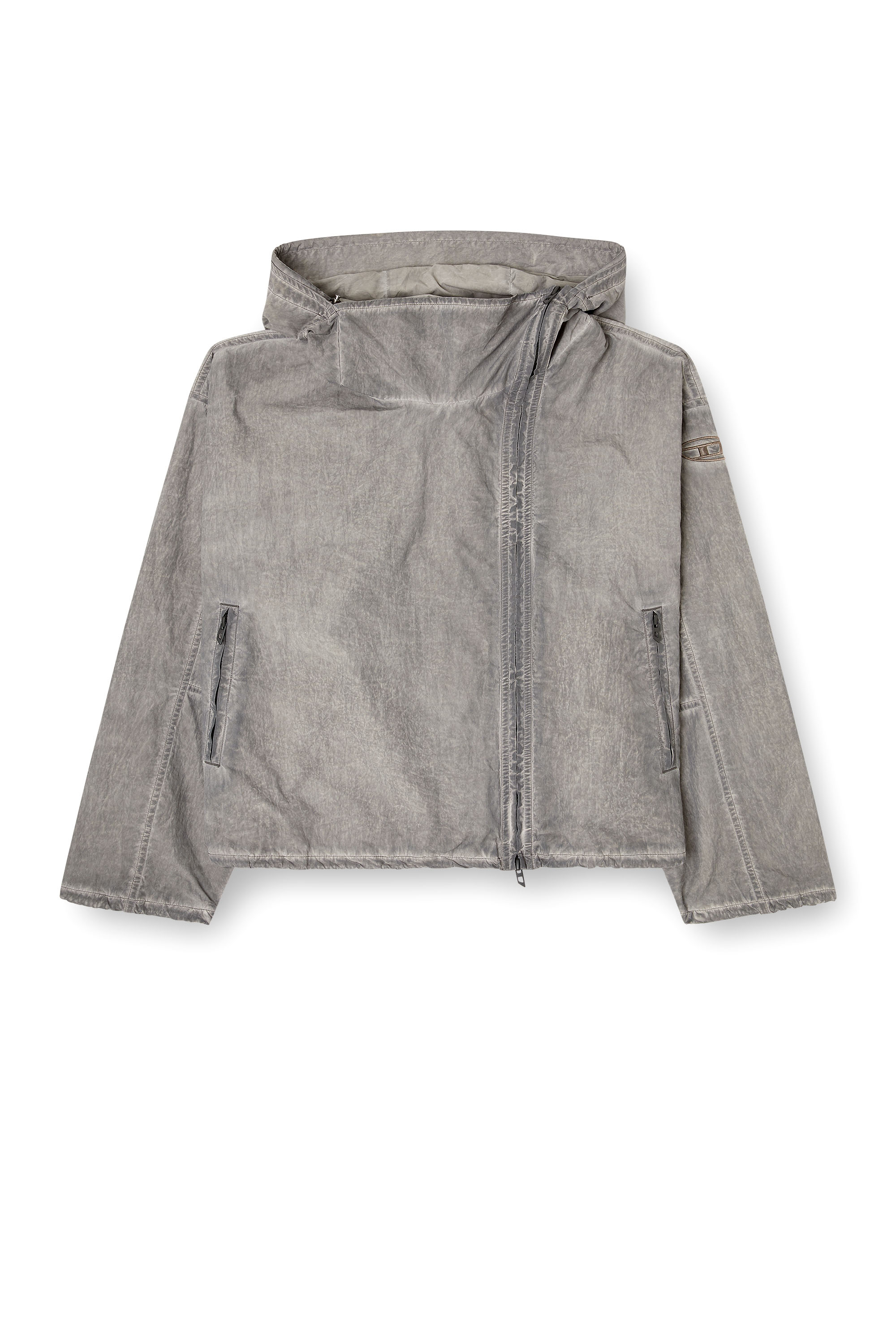 Diesel - G-ORILLA, Woman's Hooded windbreaker in treated Taslan in Grey - 2