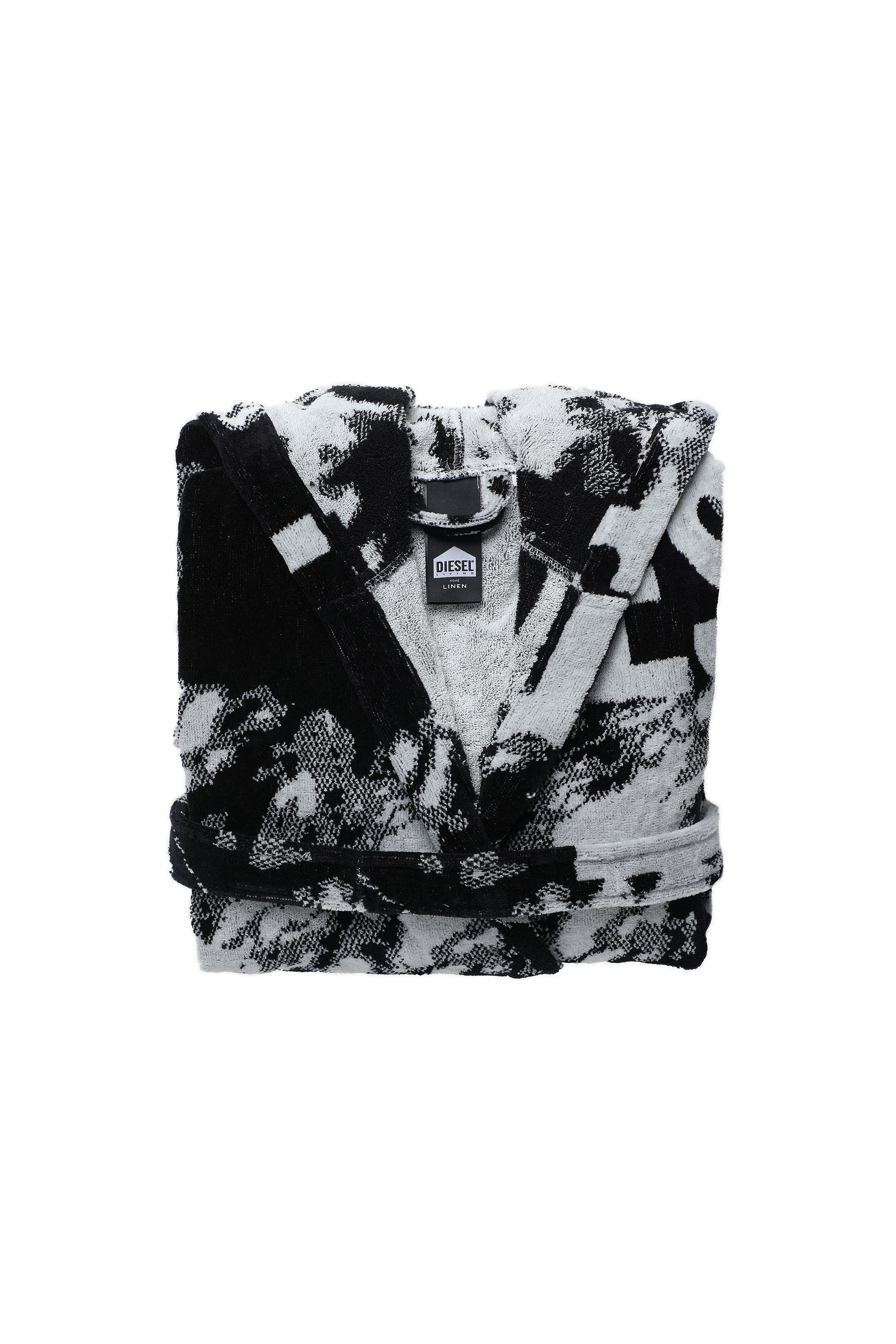 Diesel - 2004362 ACC  FLORASHADOWCAP XXL, Unisex's Bathrobe with hood FLORALSHADOW, XXL in Black - 1