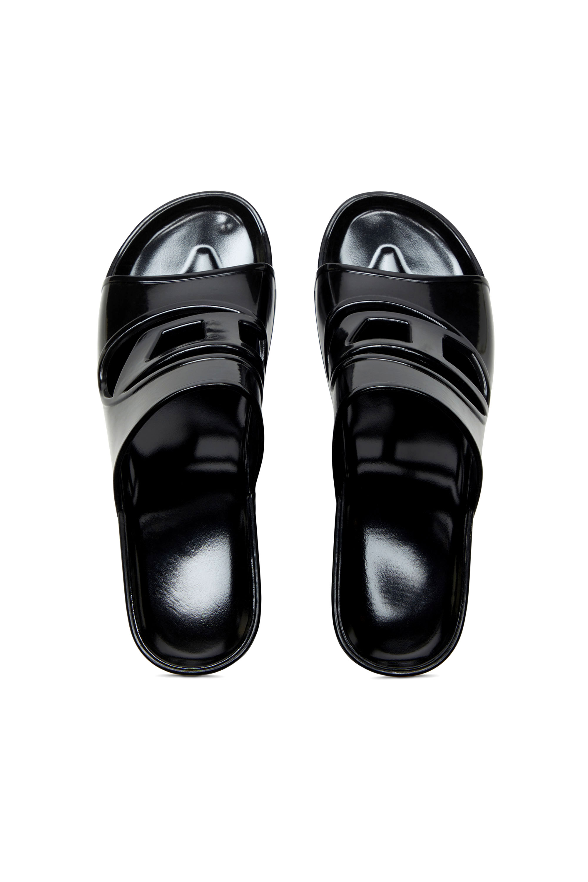 Diesel - SA-BONNIE, Woman's Sa-Bonnie-Heeled rubber slides with cut-out logo in Black - 5