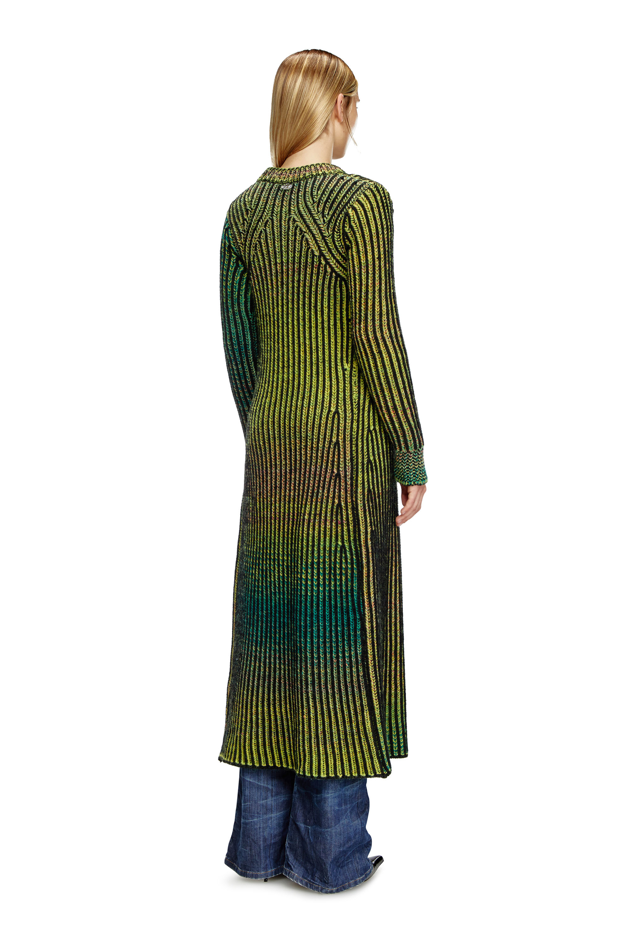 Diesel - M-ORIS, Woman Coatigan in dégradé knit in Green - Image 3
