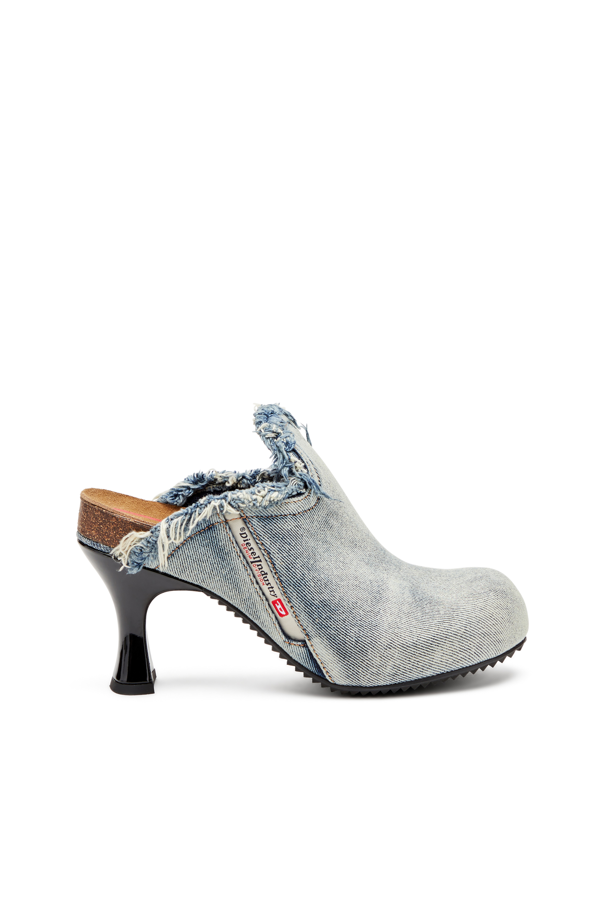 D-WOODSTOCK ML W, Light Blue Diesel - D-WOODSTOCK ML W, Woman's D-Woodstock-Frayed denim mules in Light Blue - 1