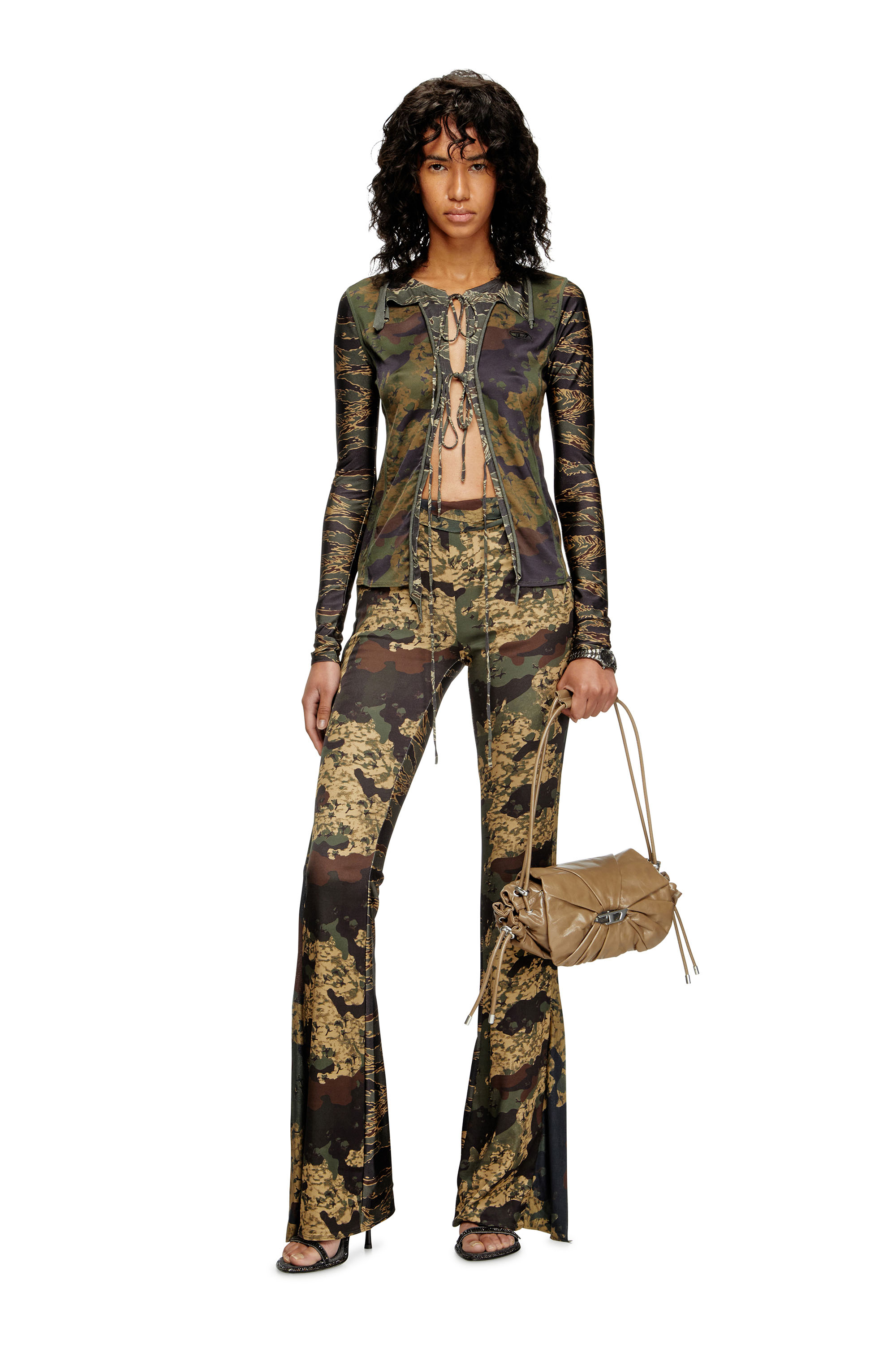 P-AFFAL, Military Green Diesel - P-AFFAL, Woman's Jazz pants with mixed camo prints in Military Green - 1