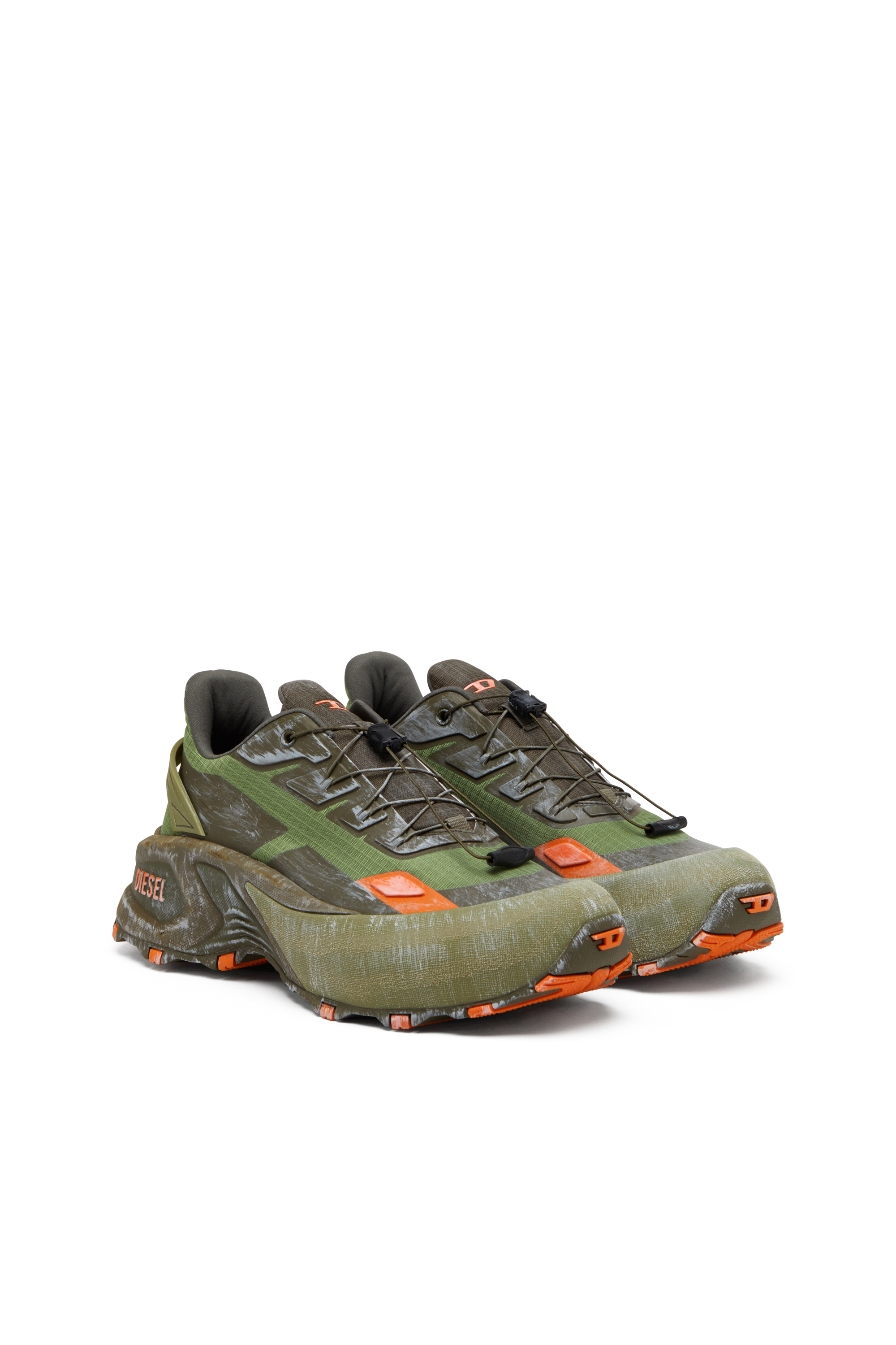 Diesel - D-CAGE RUNNER, Man's D-Cage Runner-Sneaker in Green/Orange - 3