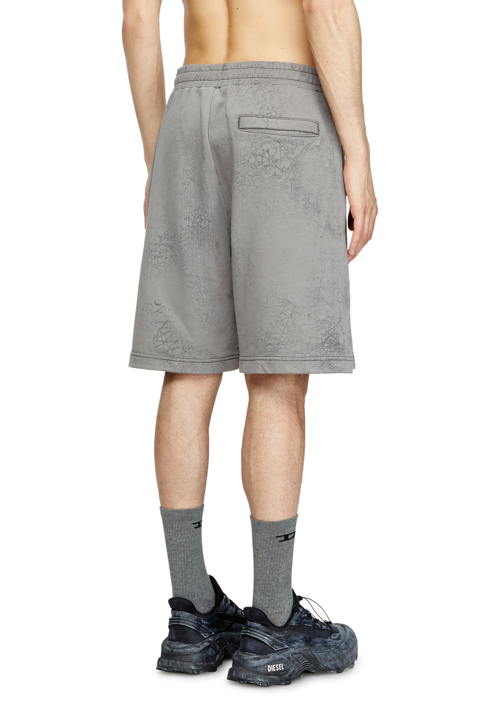 P-CREW, Grey Diesel - P-CREW, Man's Shorts in waxed jersey in Grey - 4