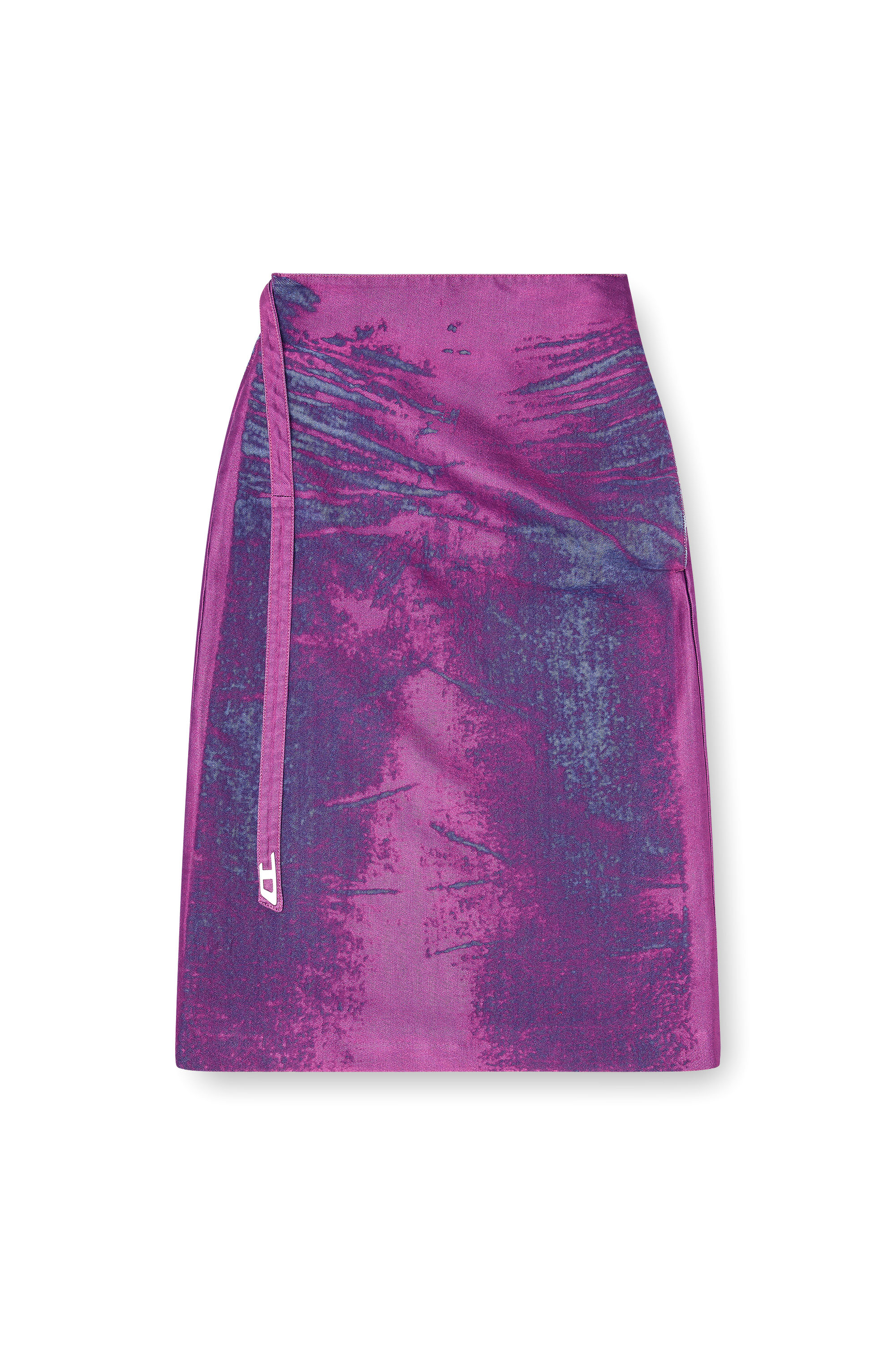 Diesel - DE-SIRA-FSI, Woman's Midi skirt in coloured satin denim in Violet - 2