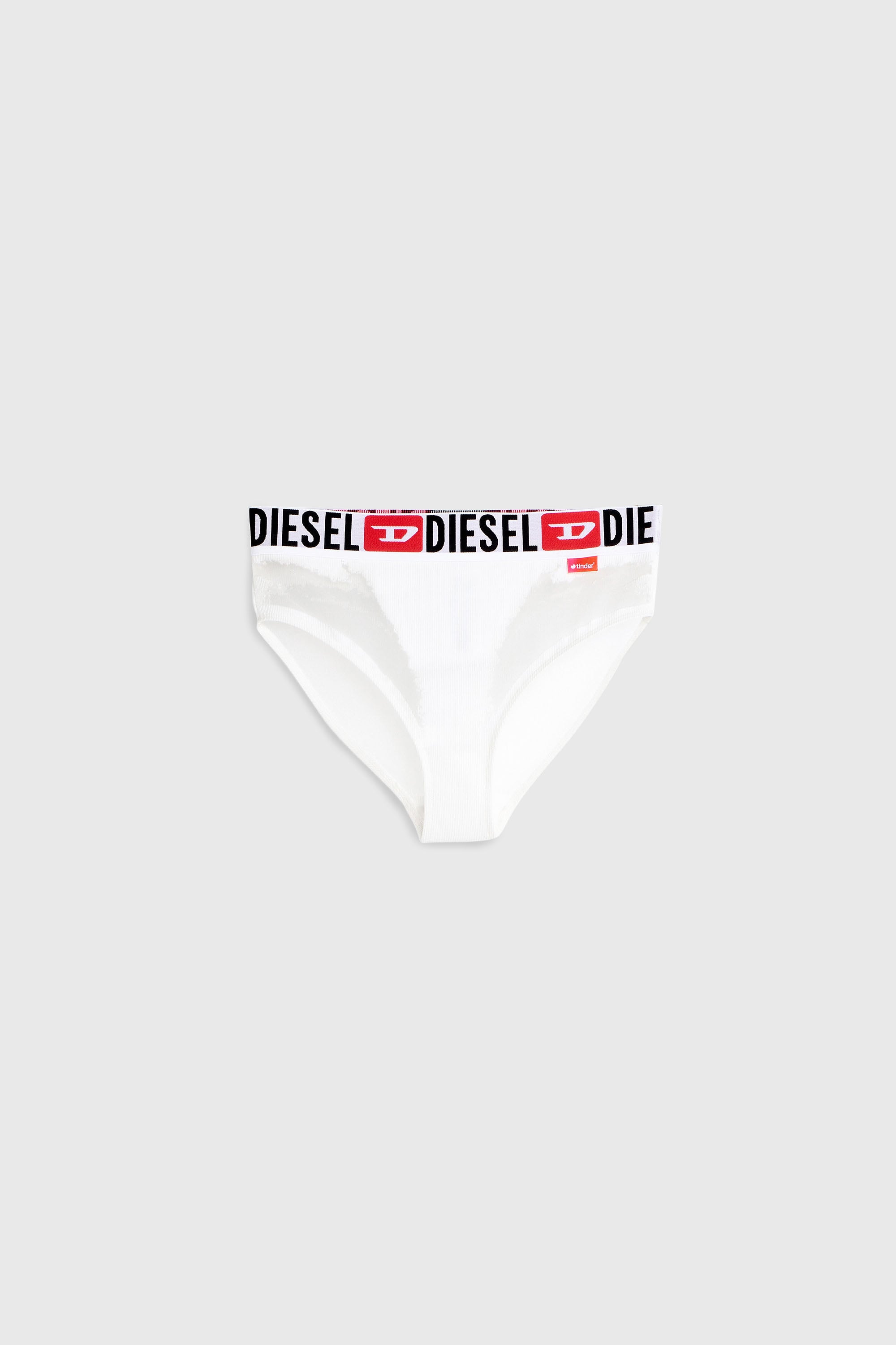 Diesel - PR-SAM-D-CORE, Woman's Briefs with sheer devor&eacute; effect in White - 1