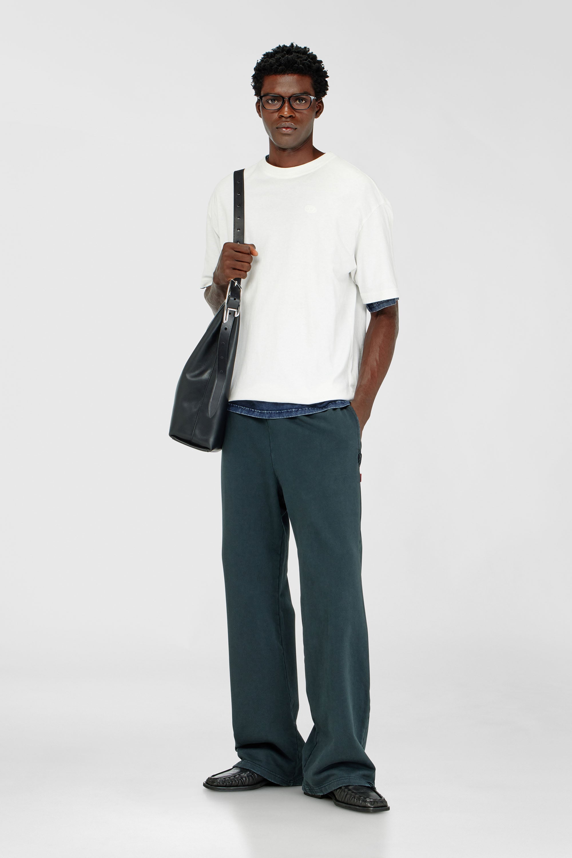 Diesel - T-BOGGY-MEGOVAL-D, Man's T-shirt with maxi oval D embroidery in White - 2