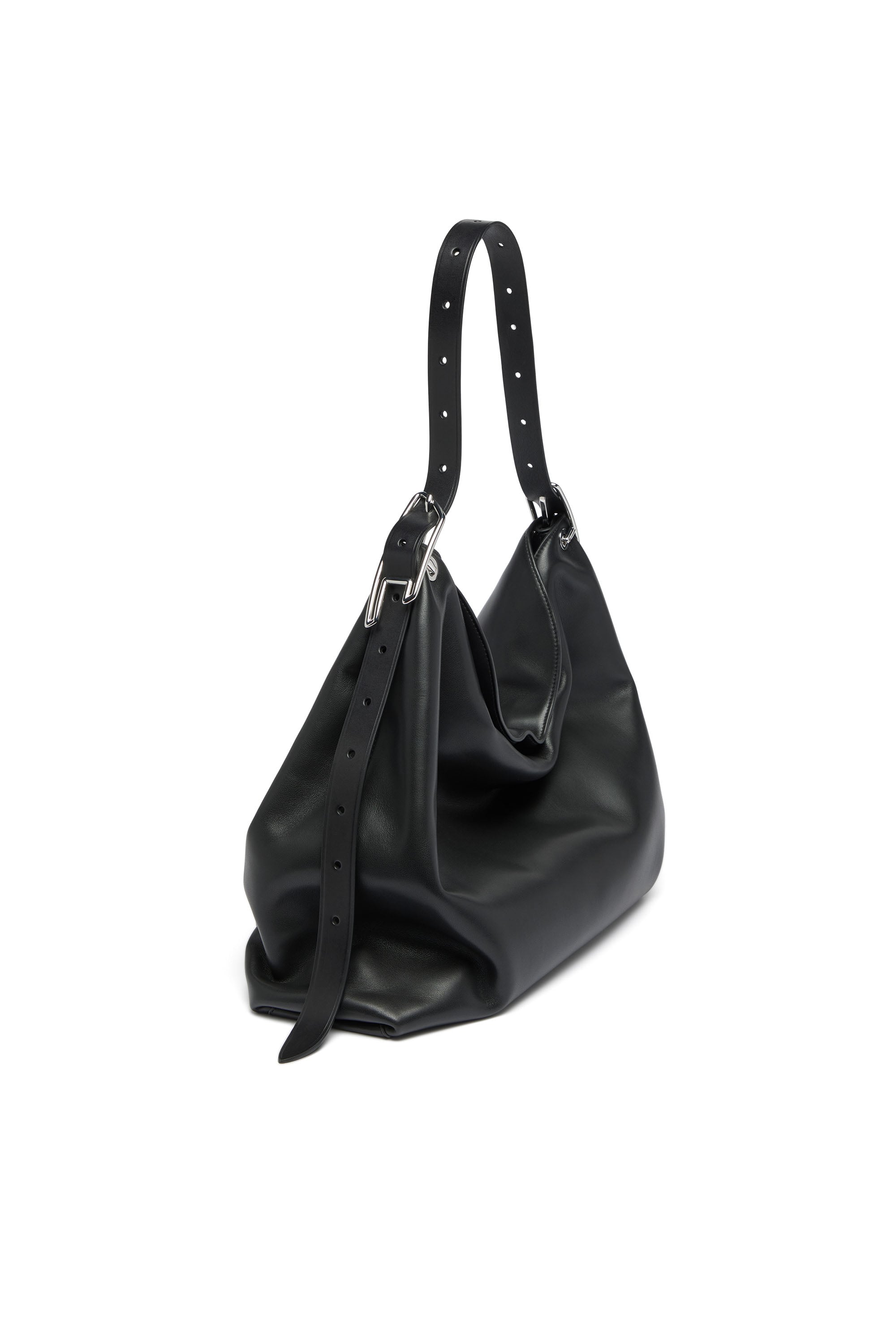 Diesel - D-LINE HOBO L, Woman's D-Line-Leather hobo bag in Black - 1