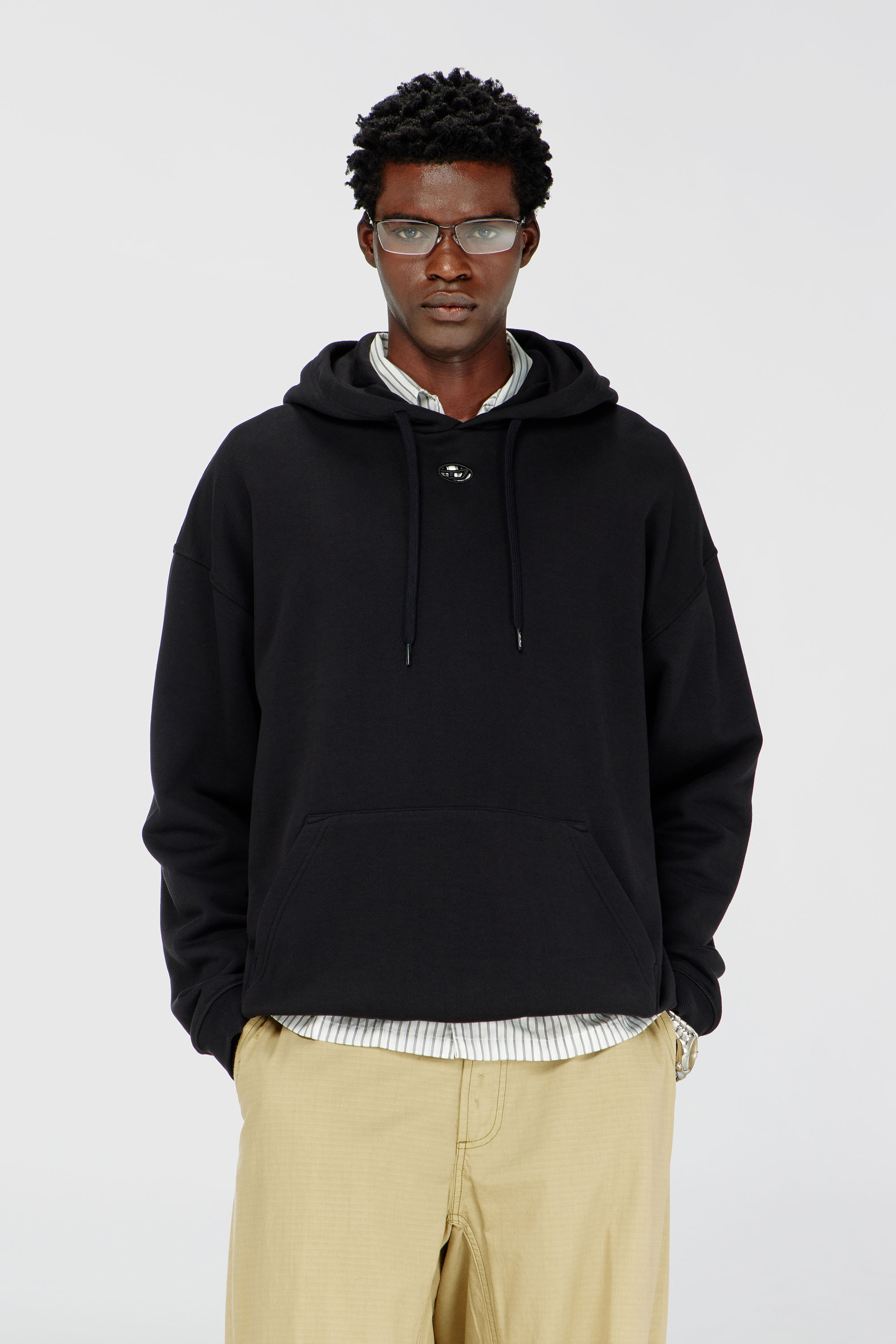 Diesel - S-BOXT-HOOD-DCO, Man's Relaxed fit hoodie with kangaroo pocket in Black - 3