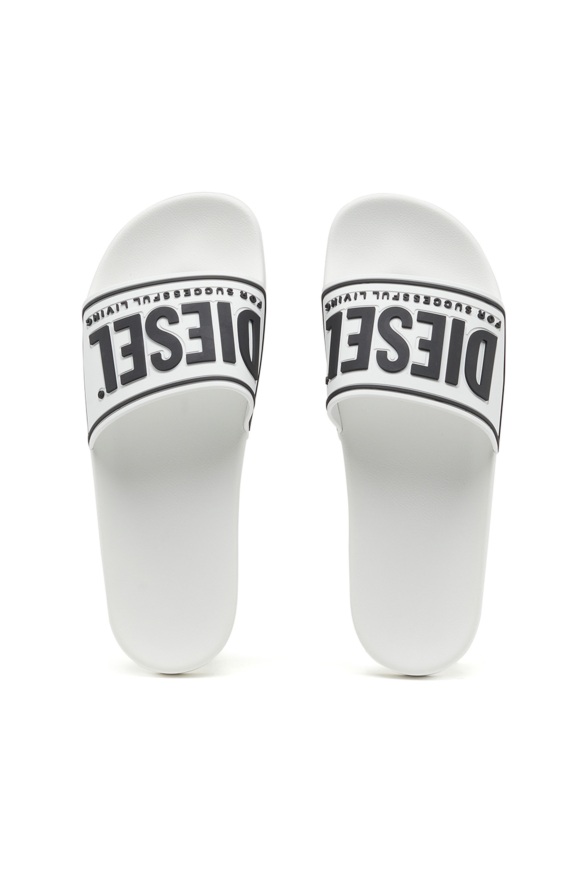 SA-MAYEMI CC, White/Black Diesel - SA-MAYEMI CC, Man's Sa-Mayemi-Pool slides with 3D logo in White/Black - 4