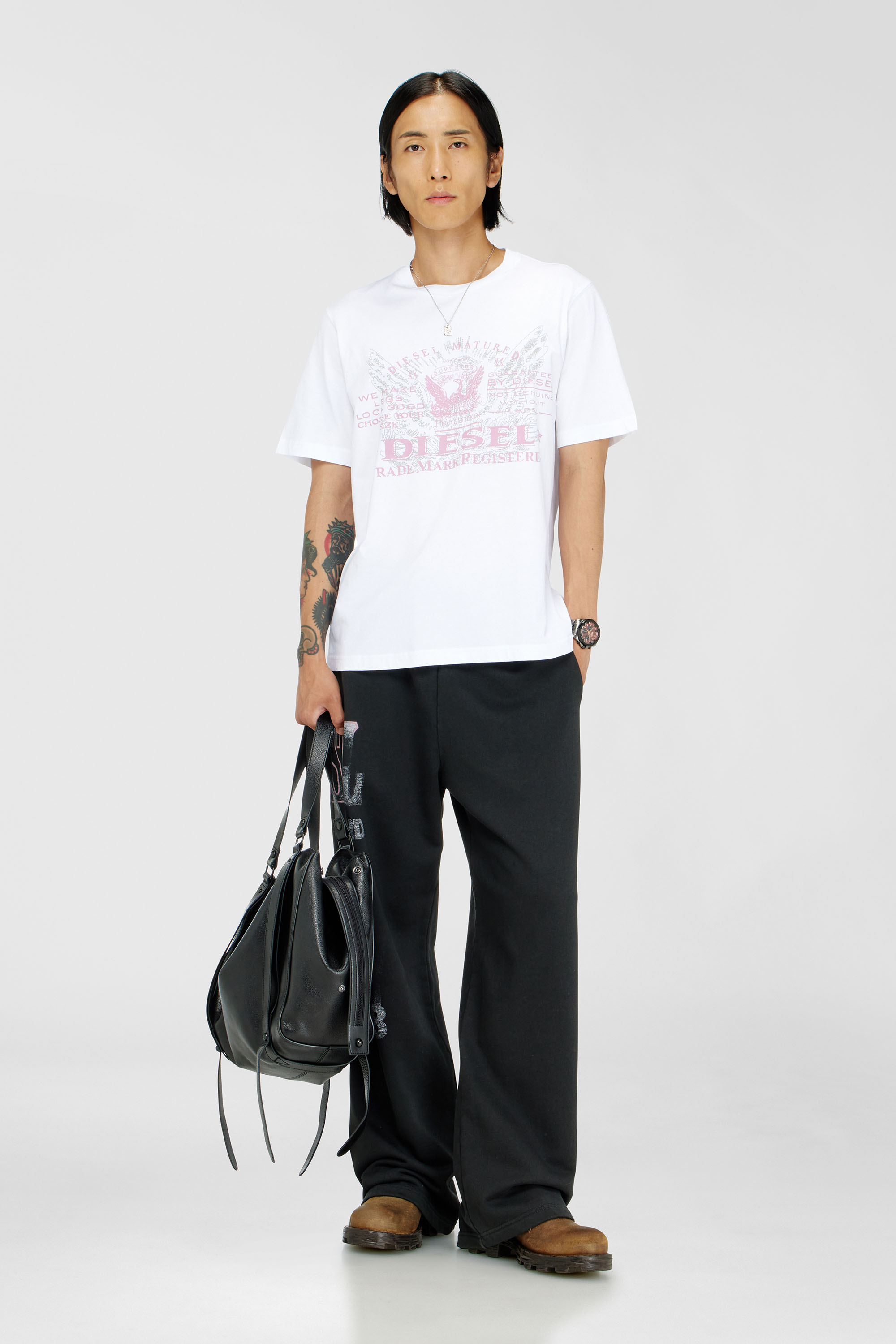 Diesel - T-JUST-FENIX-T92, Man's Cotton T-shirt with graphic print in White - 2