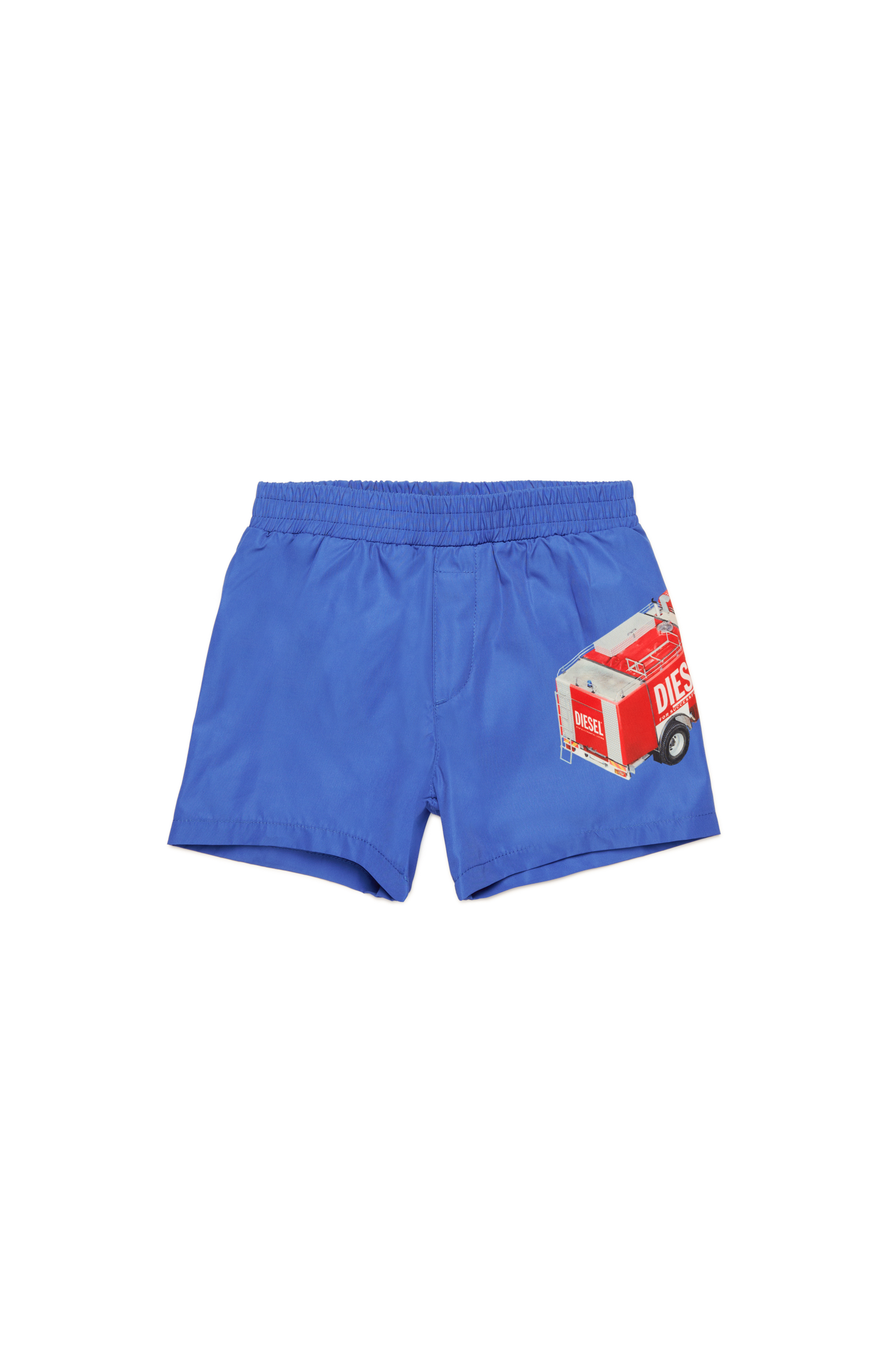 Diesel - MIPERRIB, Man's Swim shorts with fire truck print in Blue - 1