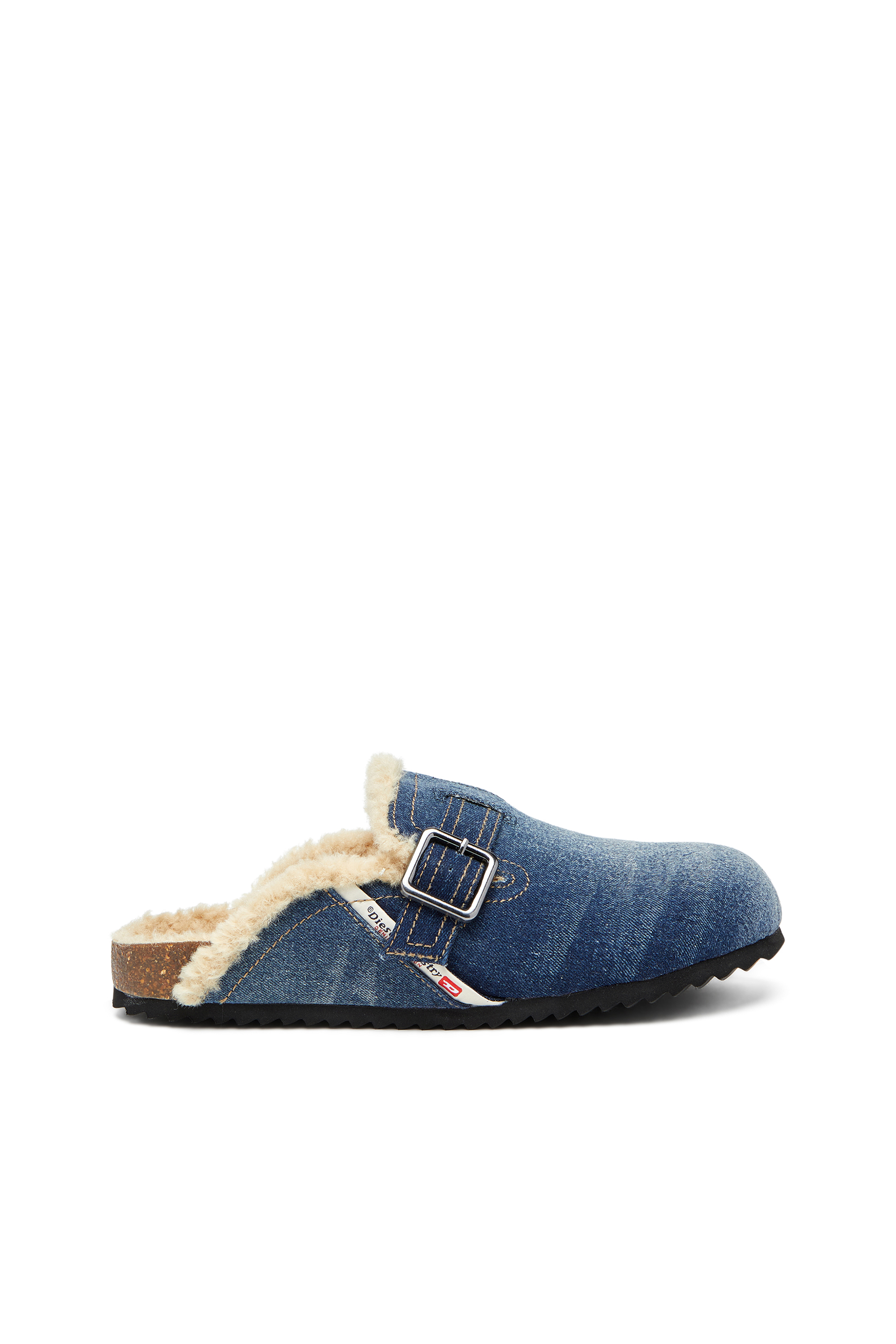 Diesel - D-WOODSTOCK X, Man's D-Woodstock-Denim mules with fluffy lining in Blue - 1