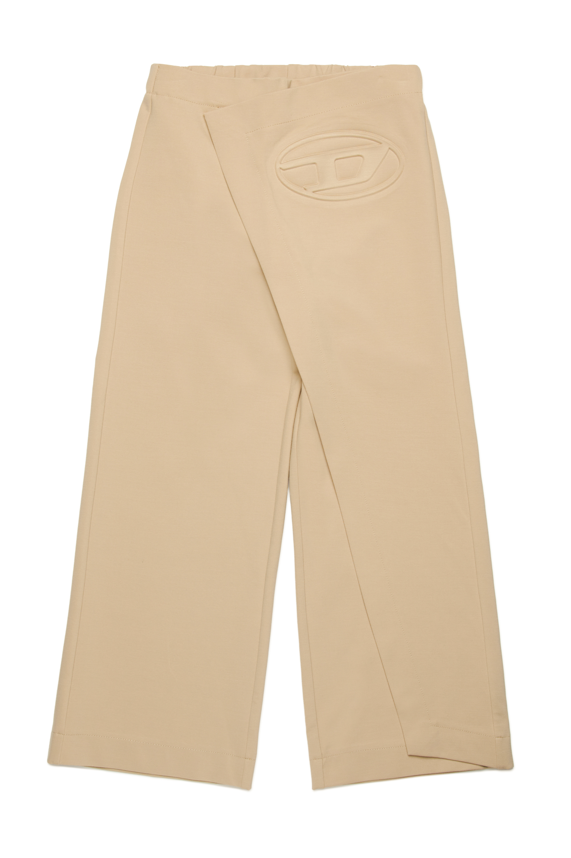 Diesel - PEGILSY, Woman's Wrap-front pants with mega Oval D logo in Light Brown - 1