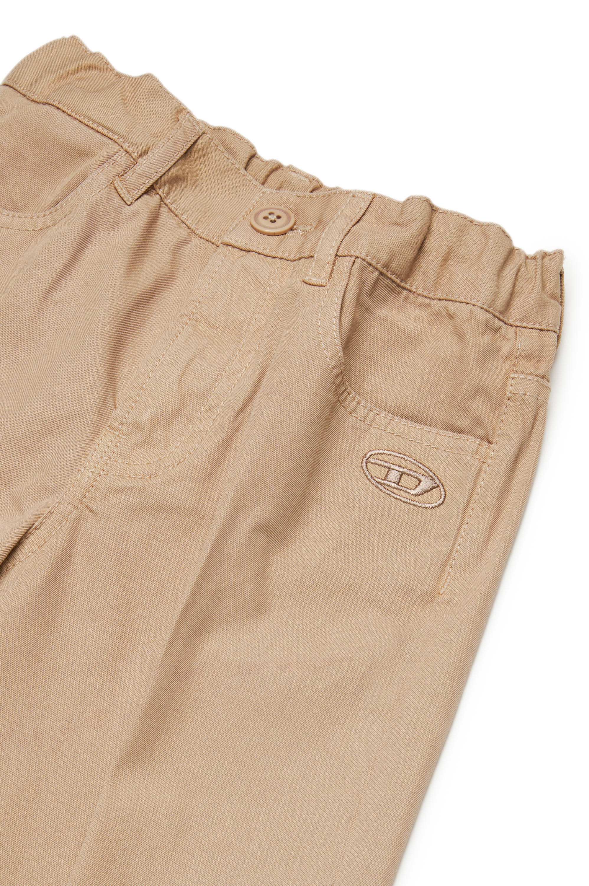 Diesel - POLAX, Woman's Flared trousers with Oval D in Light Brown - 3