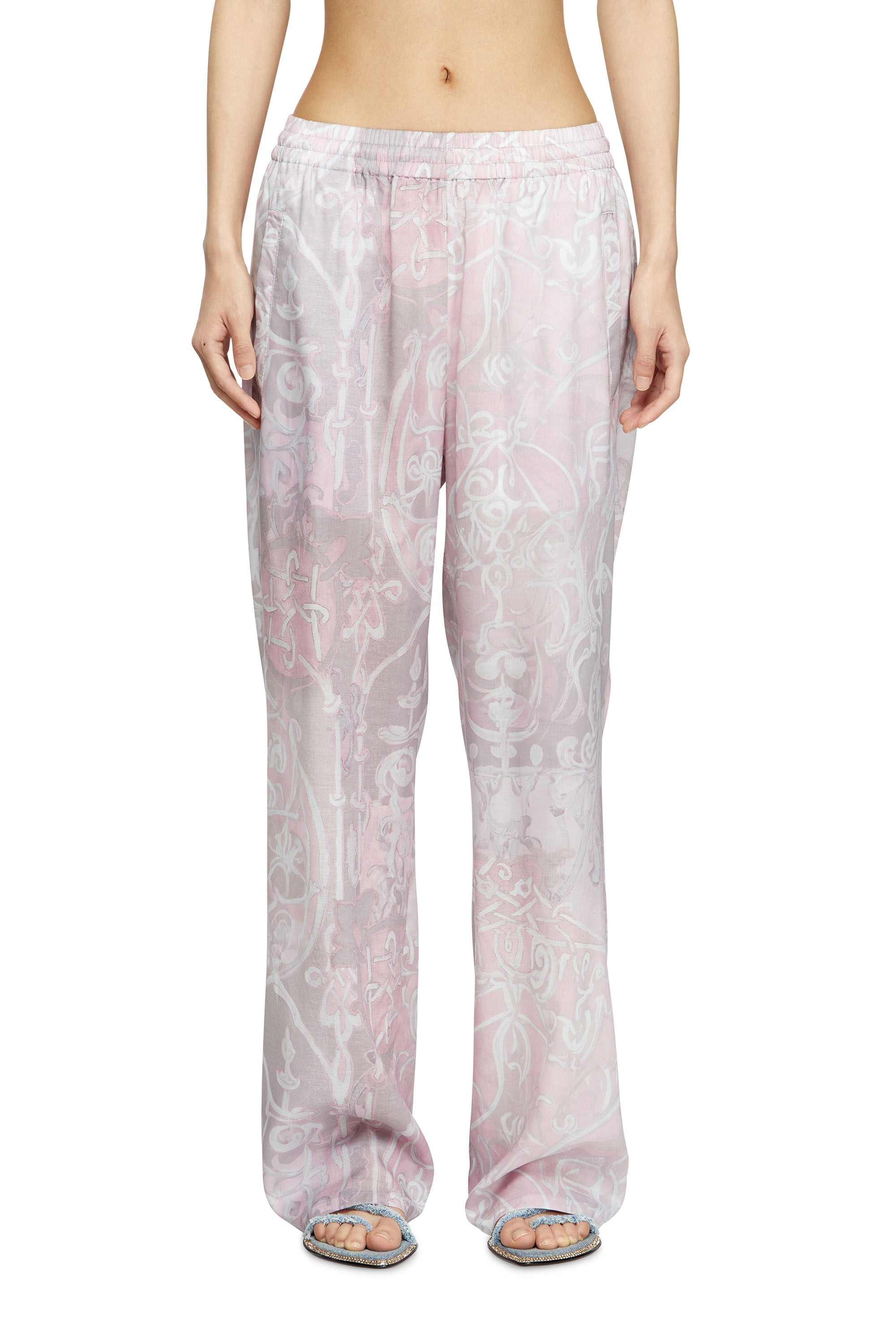 P-THECK-A-AJFW, Pink Diesel - P-THECK-A-AJFW, Unisex's Track pants with medieval print in Pink - 5