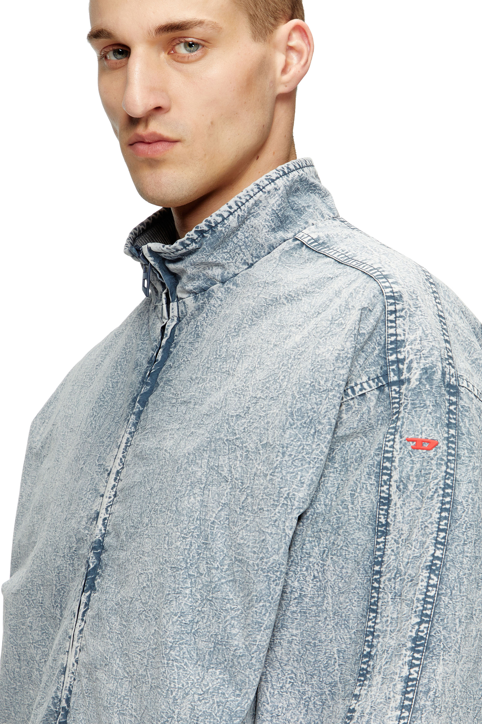 Diesel - J-WILSON, Man's Jacket in recycled nylon taslan in Light Blue - 5