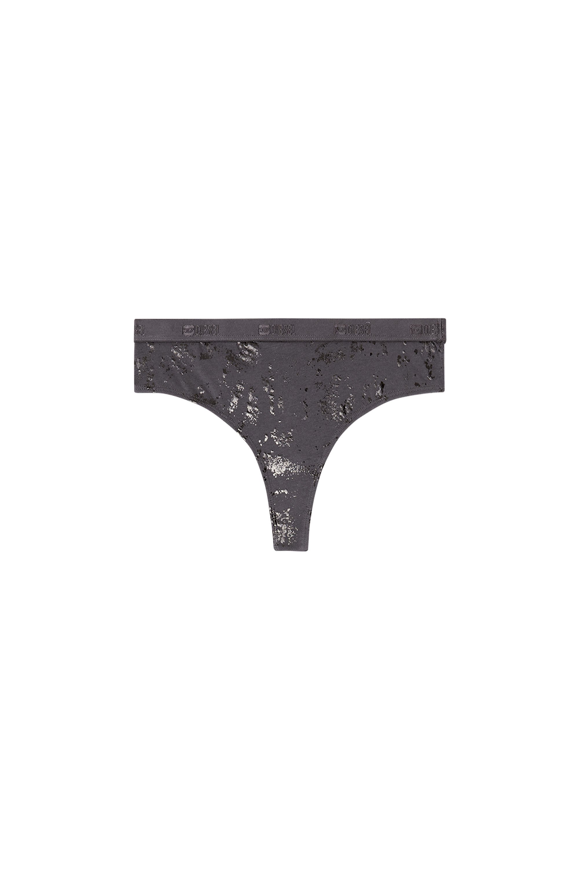 Diesel - STARS-GFT, Woman's Thong in metallic-effect stretch cotton in null - 4
