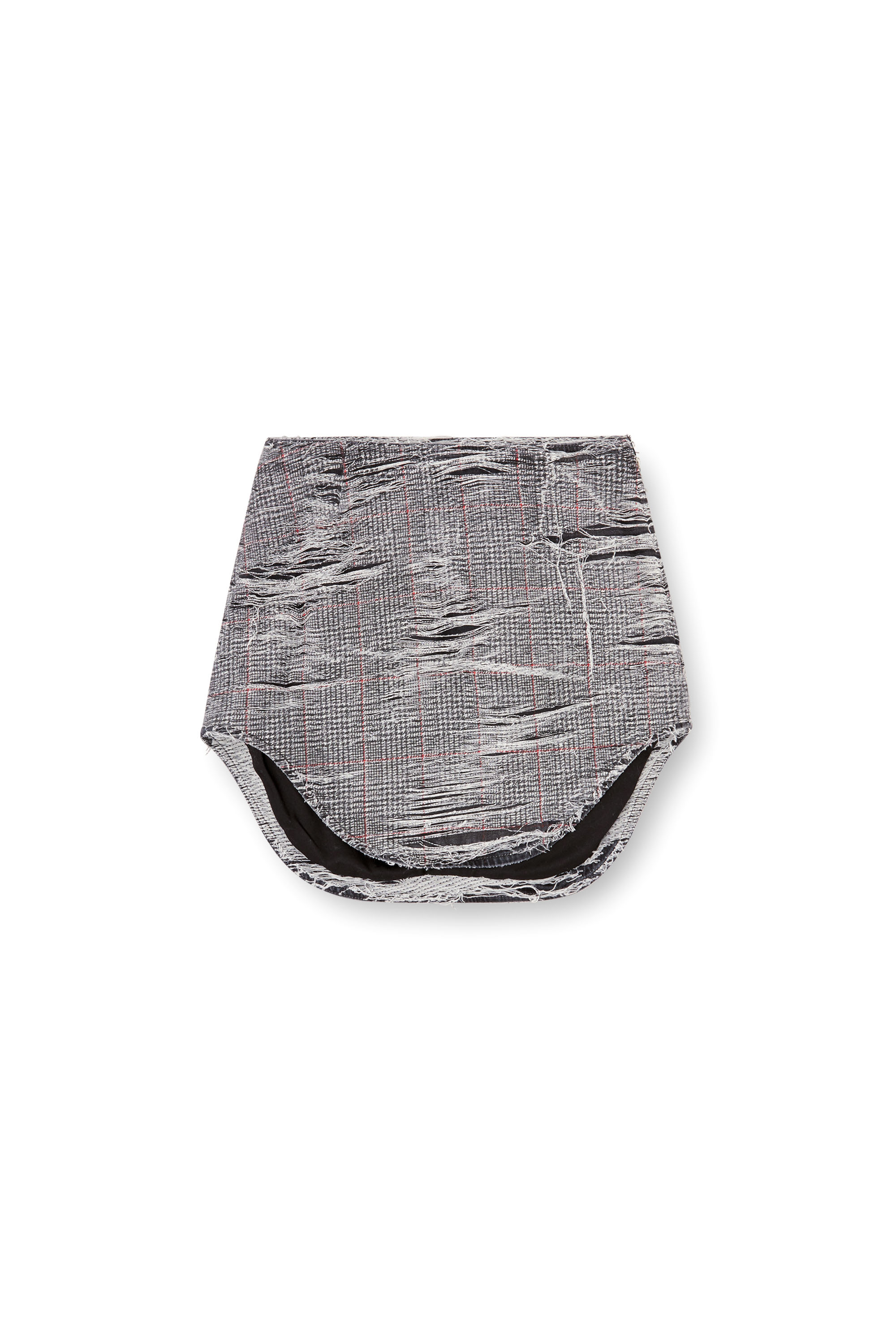 Diesel - DE-ADA-FSG, Woman's Skirt in distressed Prince of Wales denim in Grey - 2
