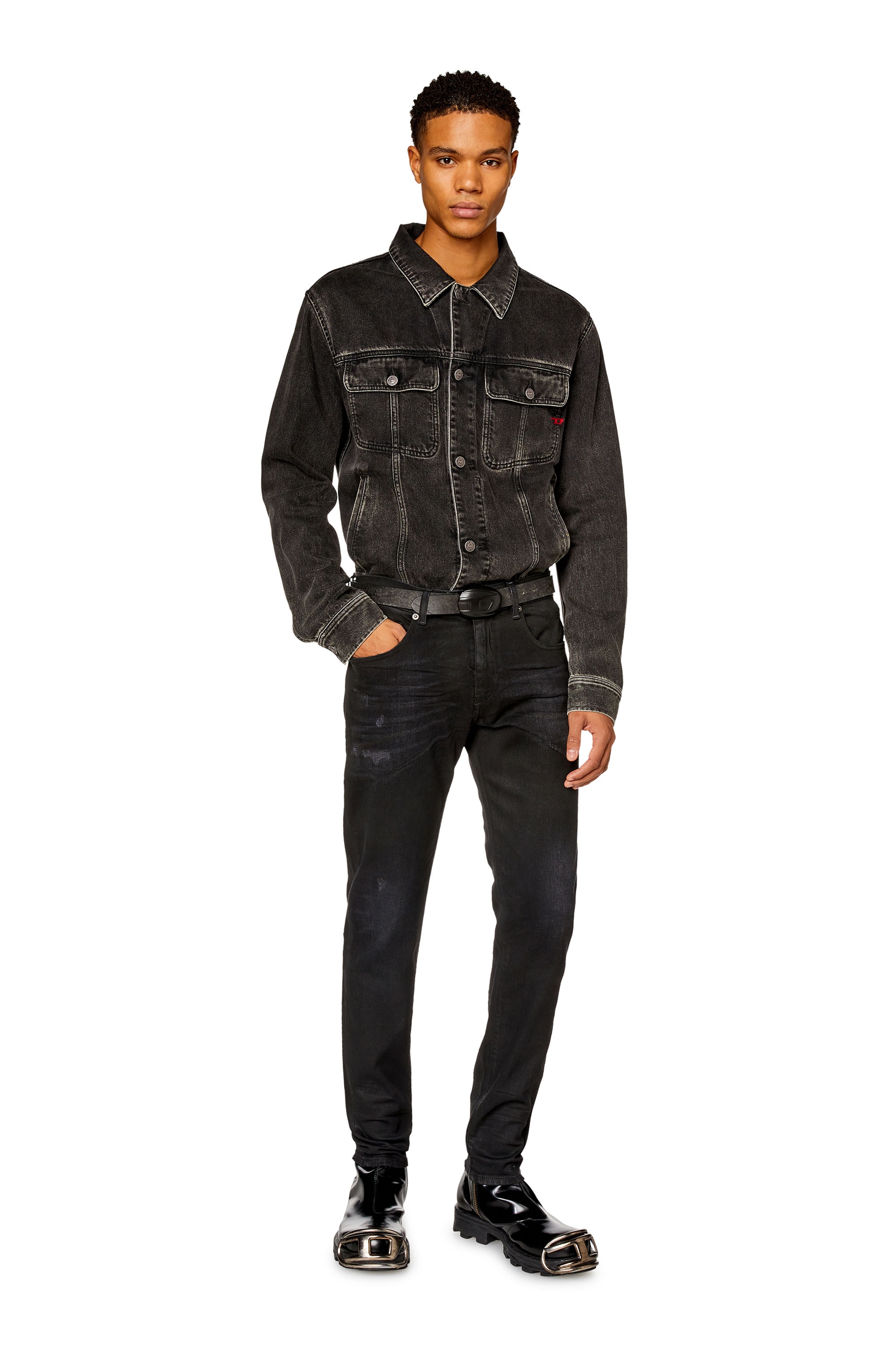 Diesel - Slim Jeans 2019 D-Strukt 09I19, Black/Dark grey - Image 2