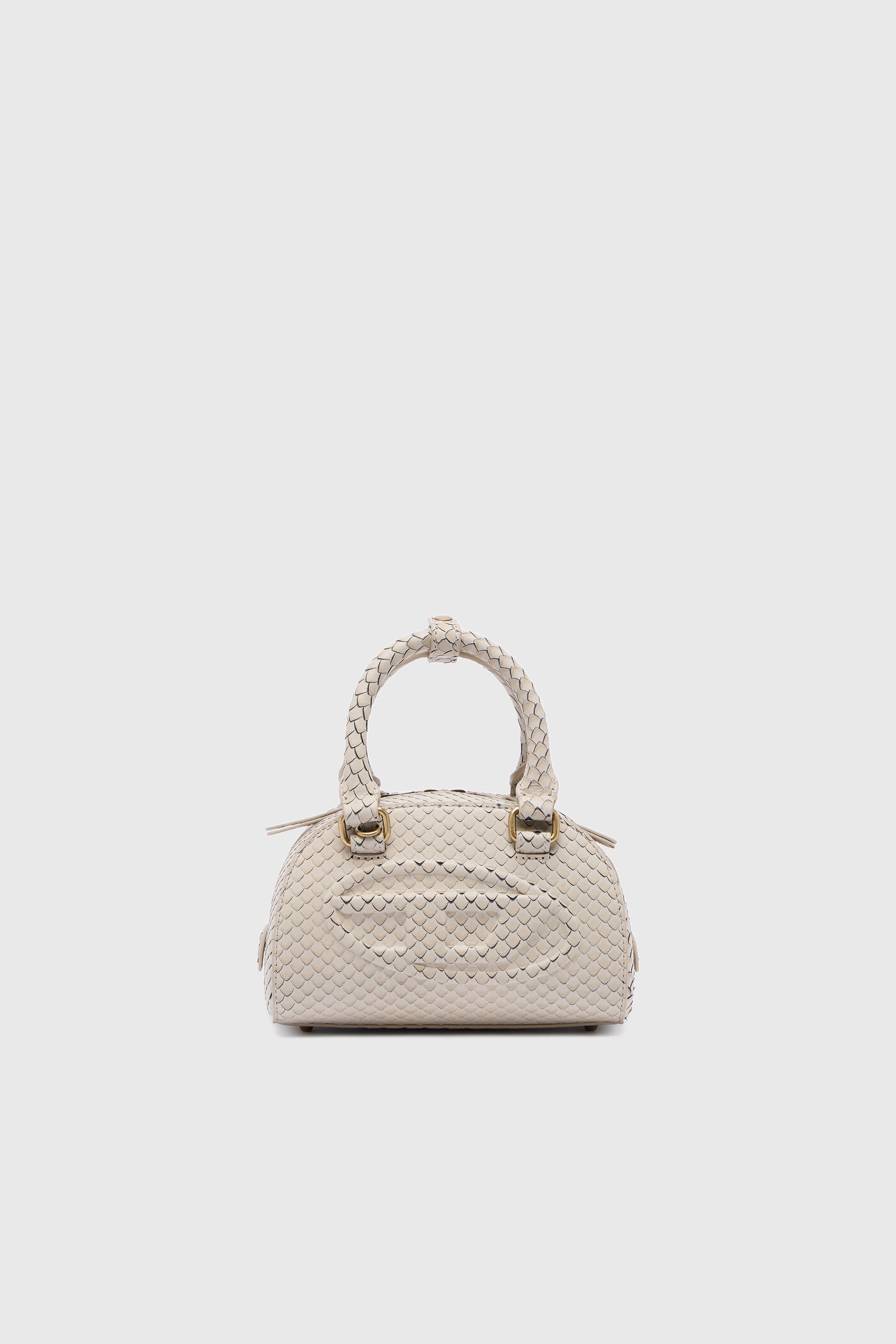 Diesel - 1DR DOME CROSSBODY, Woman's 1DR Dome-Small bowling bag in snake-effect leather in Black - 2
