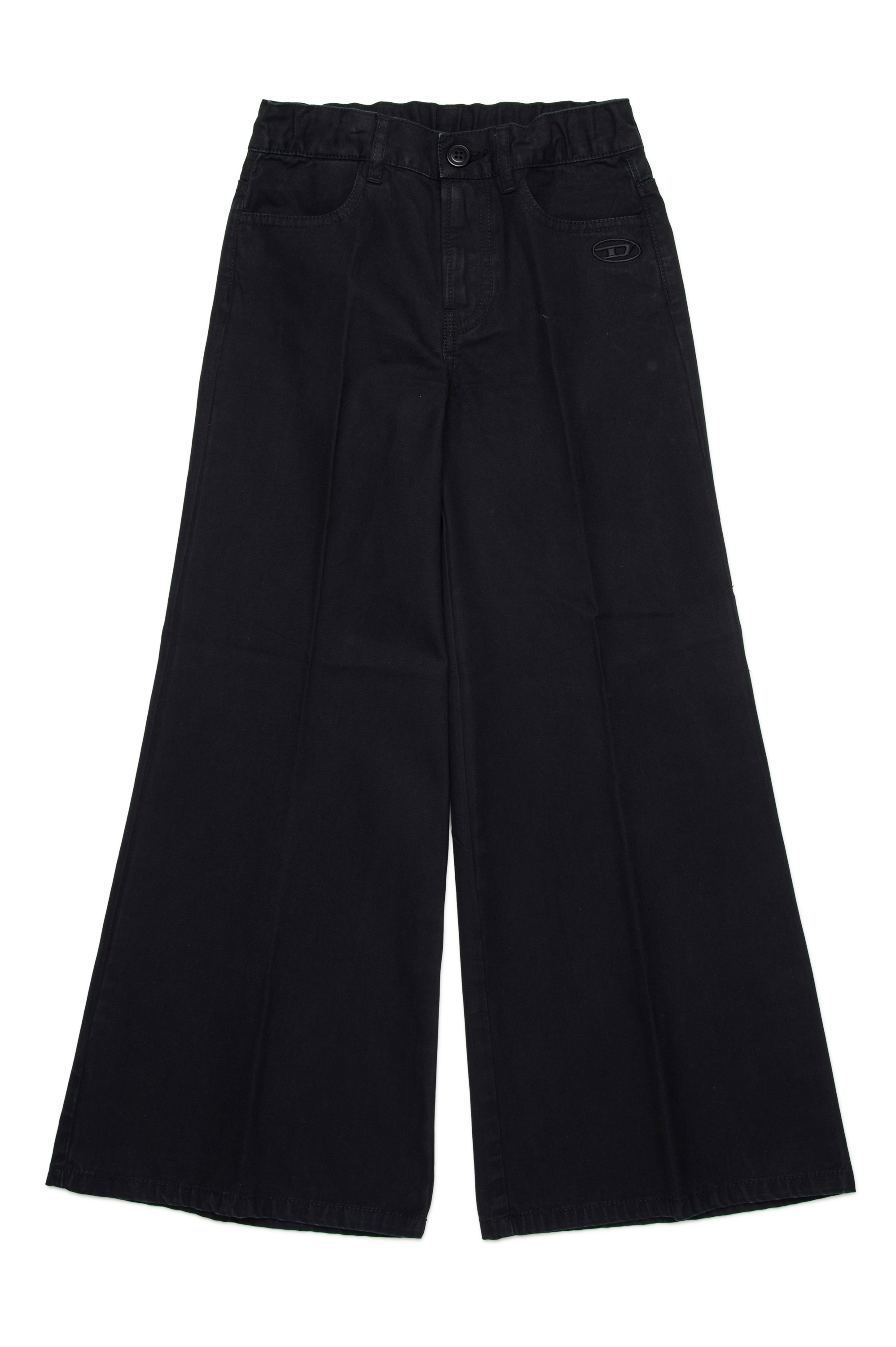 Diesel - POLAX, Woman's Flared trousers with Oval D in Black - 1