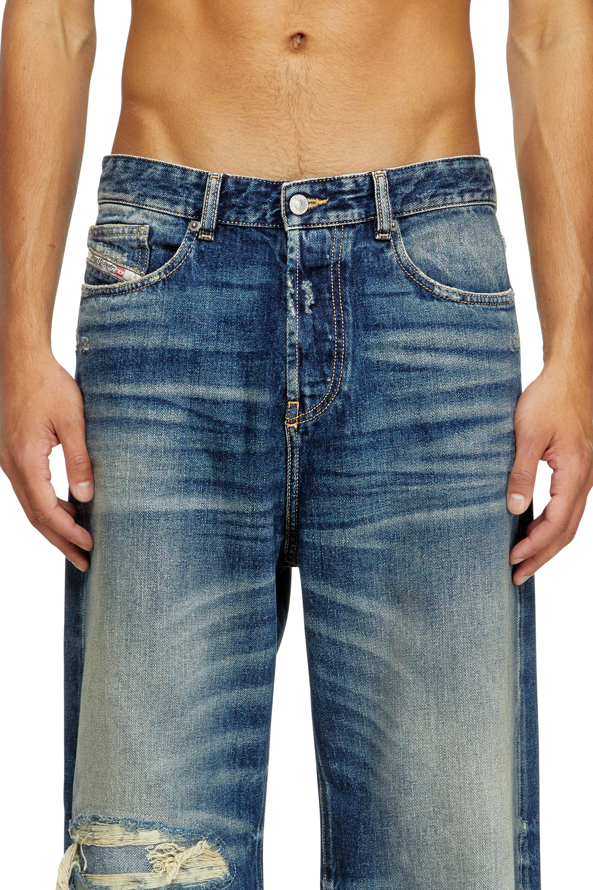 Relaxed Jeans D-Rise 09J95, Dark Blue Diesel - Man's Relaxed Jeans D-Rise 09J95, Dark Blue - 5