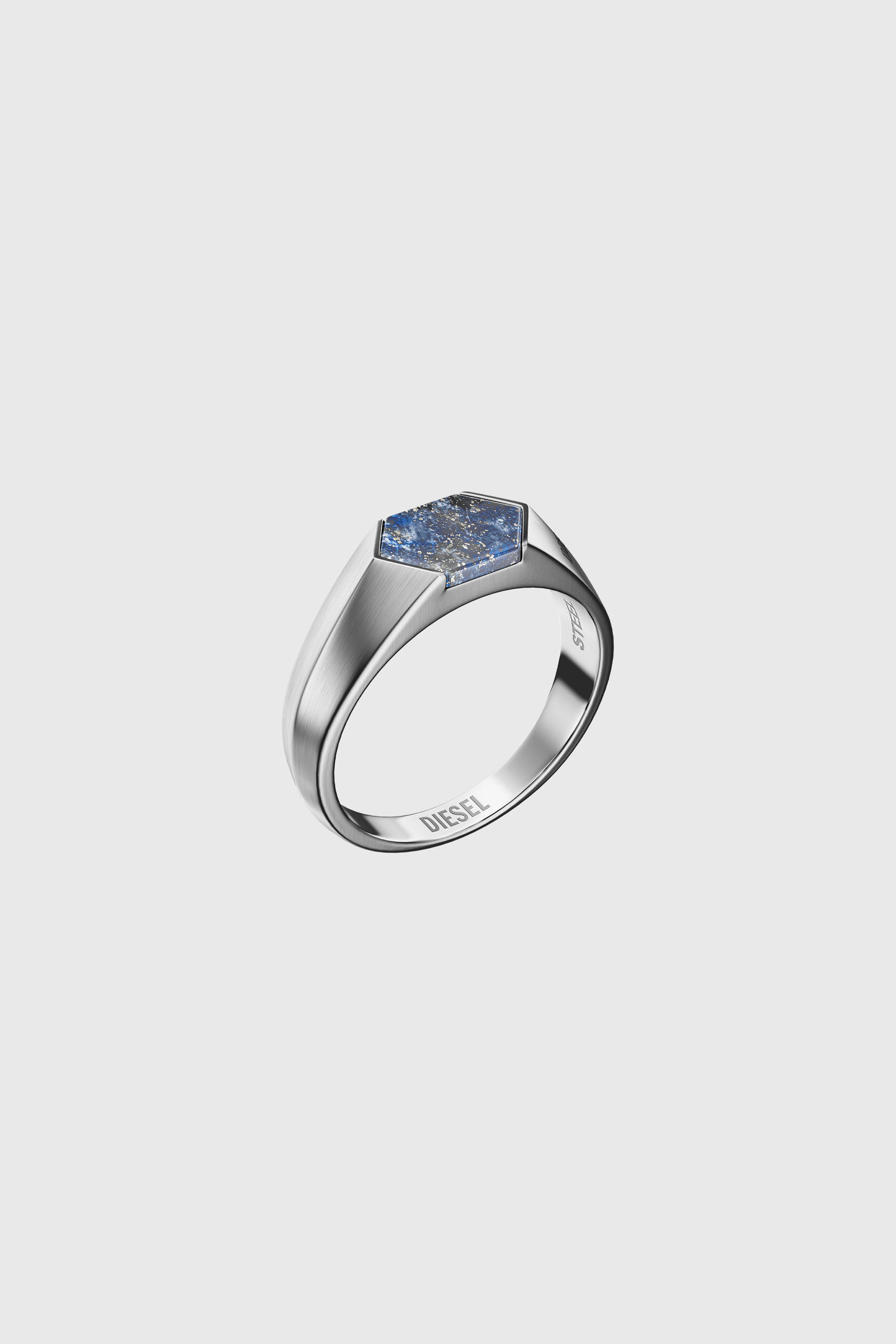 Diesel - DX1712040, Unisex's Lapis Signet Ring in Silver/Blue - 1