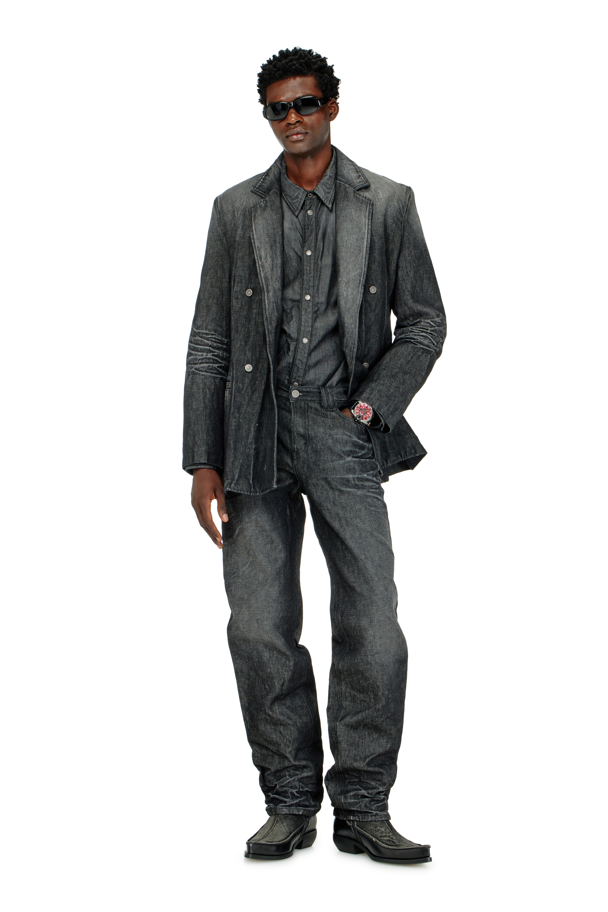 Diesel - Man's Regular Jeans 1991 D-Voeed 09R39, Black/Dark grey - 2
