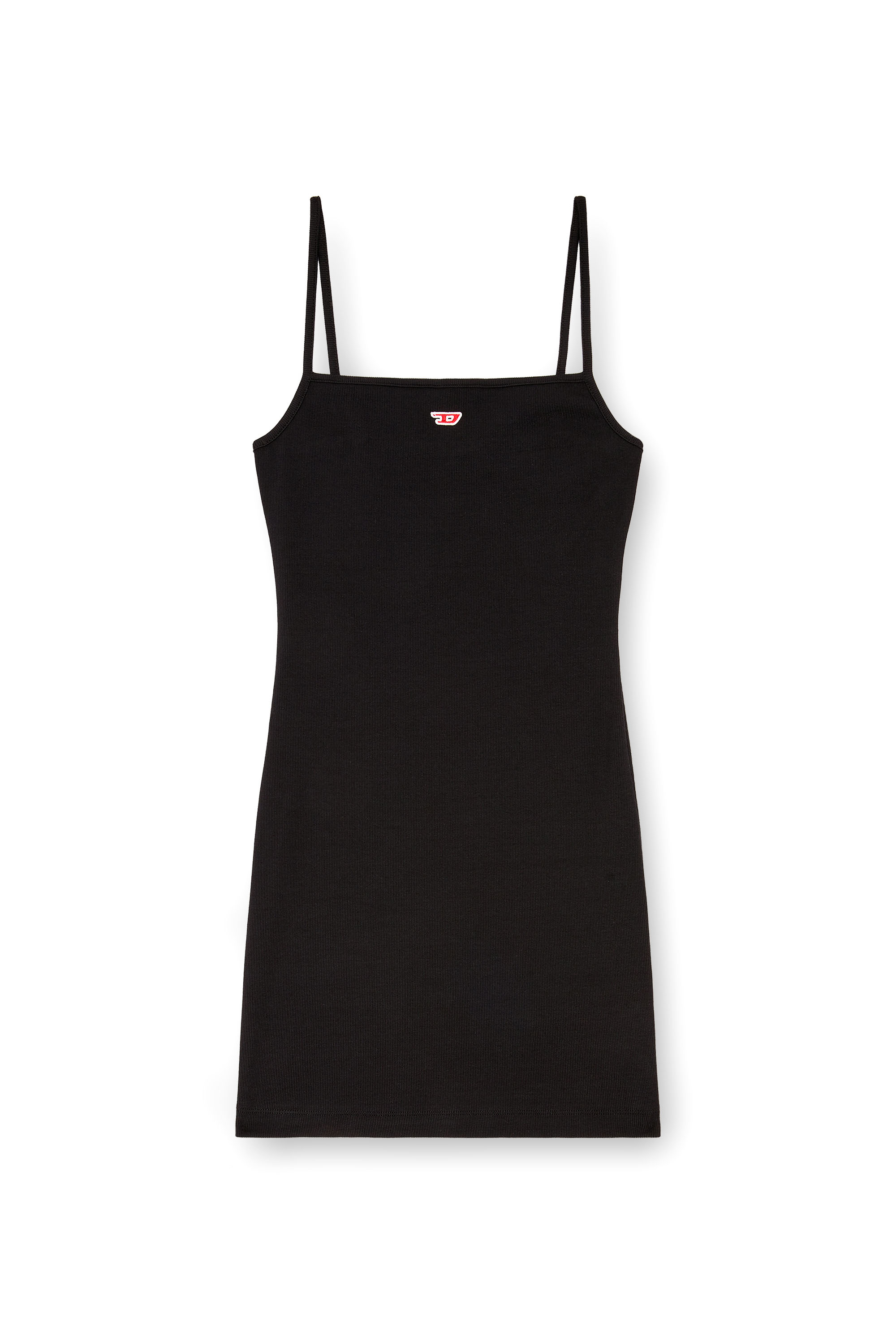 Diesel - D-HOPY-D, Woman Short slip dress with D logo in Black - Image 1