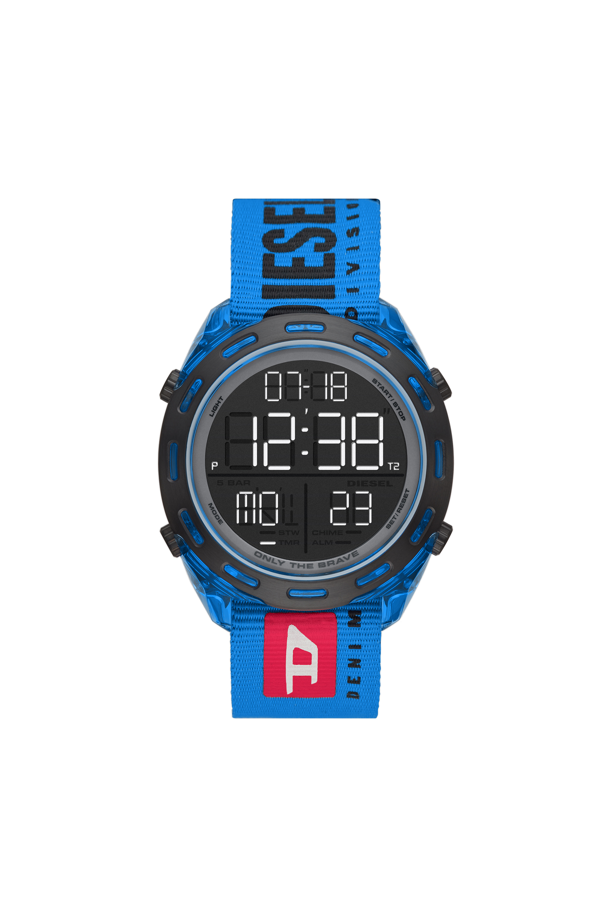 Diesel - DZ1944, Man's Crusher digital blue nylon watch in Blue - 1