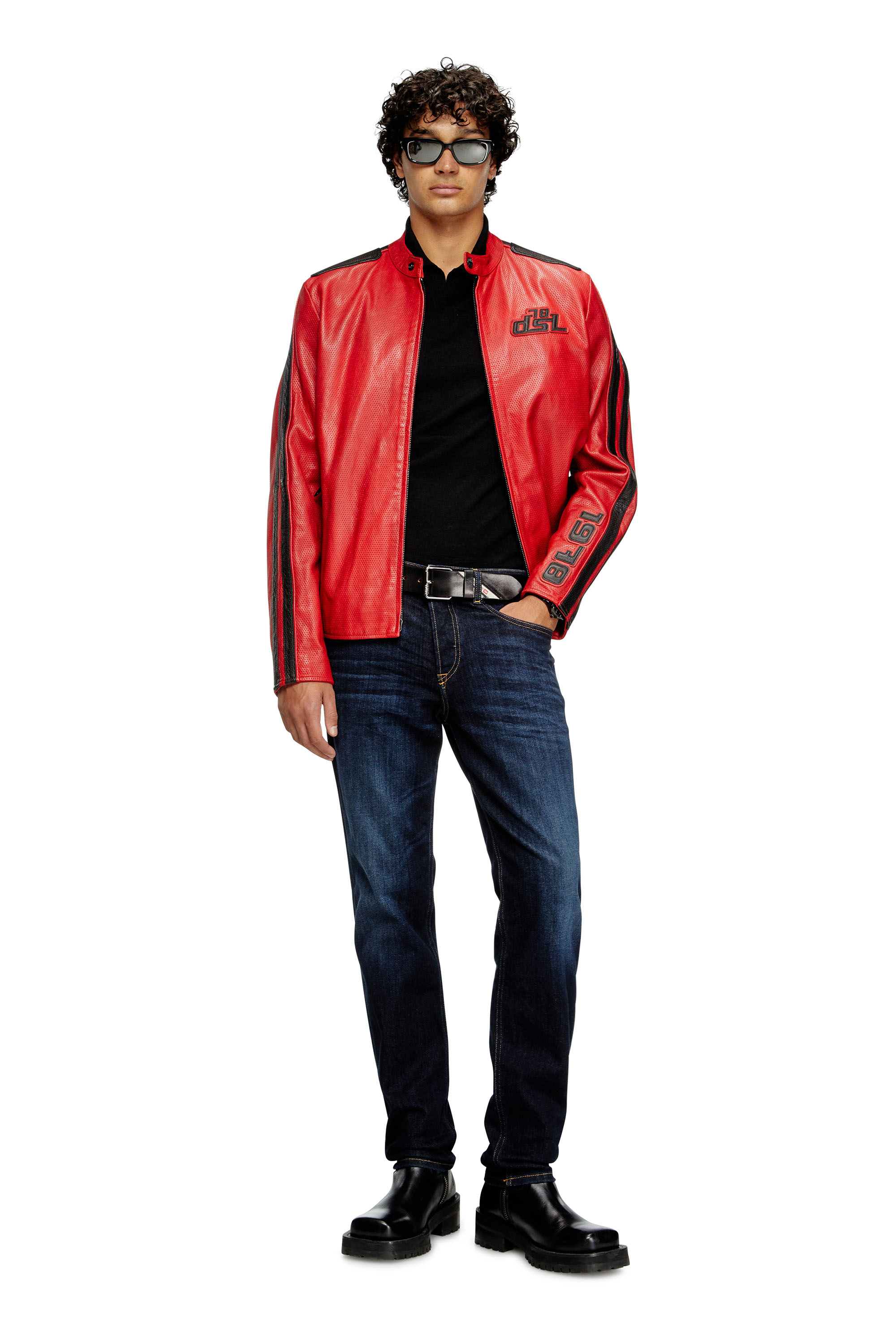 Diesel - K-GLARE, Man's Wool jumper with polo collar in Black - 1